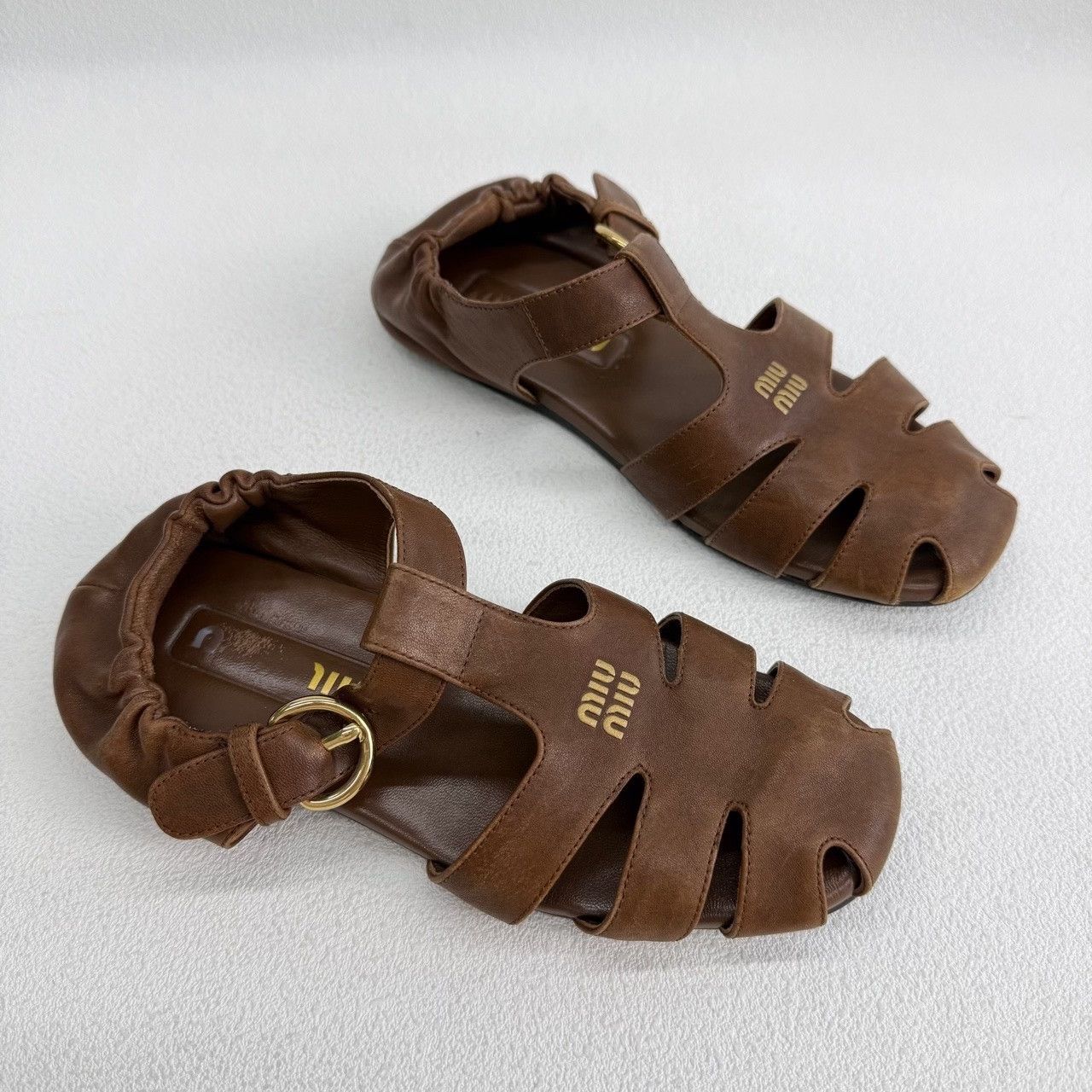 Miu Miu Miu Miu Brown Sandals us_5 Women Size US 5 / IT 35 - 3 Thumbnail