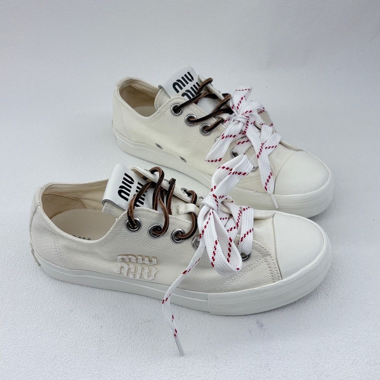 Miu Miu Miu Miu Casual White Lowtop Sneakers us_6 Women Size US 6 / IT 36 - 5 Thumbnail