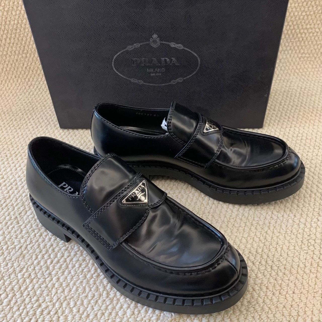 Prada Prada Leather Black Lowtop Sneakers 9.5 Men Size US 9.5 / EU 42-43 - 7 Thumbnail