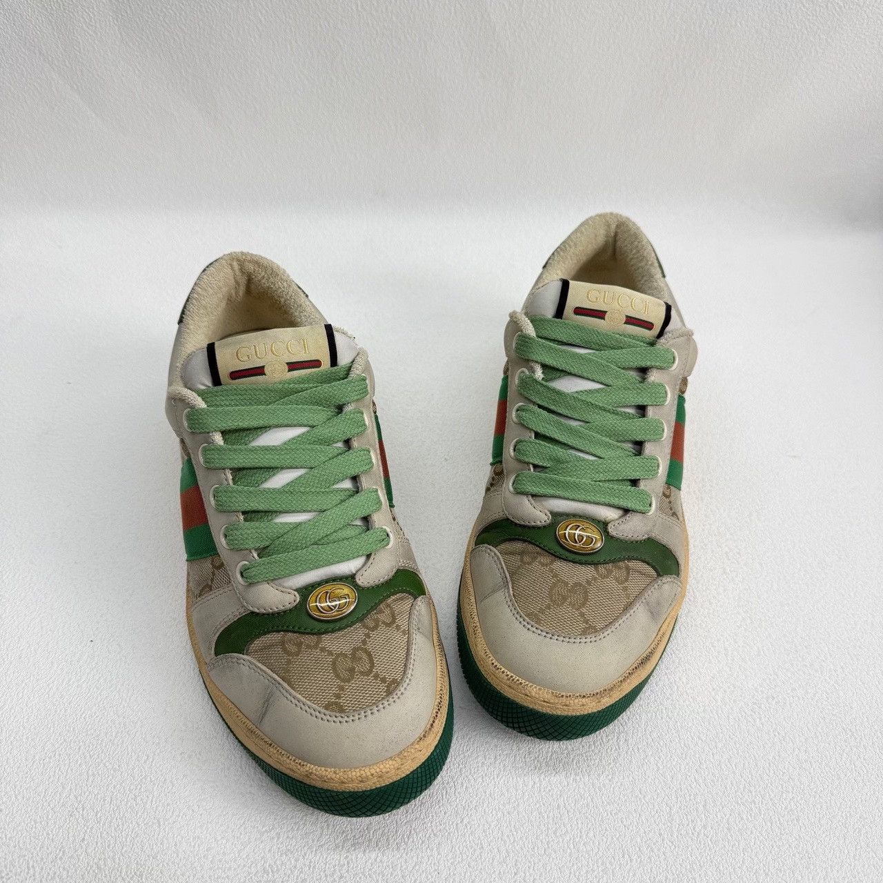 Gucci Gucci Distressed Green Lowtop Sneakers us_6-5 Women Size US 6.5 / IT 36.5 - 8 Thumbnail