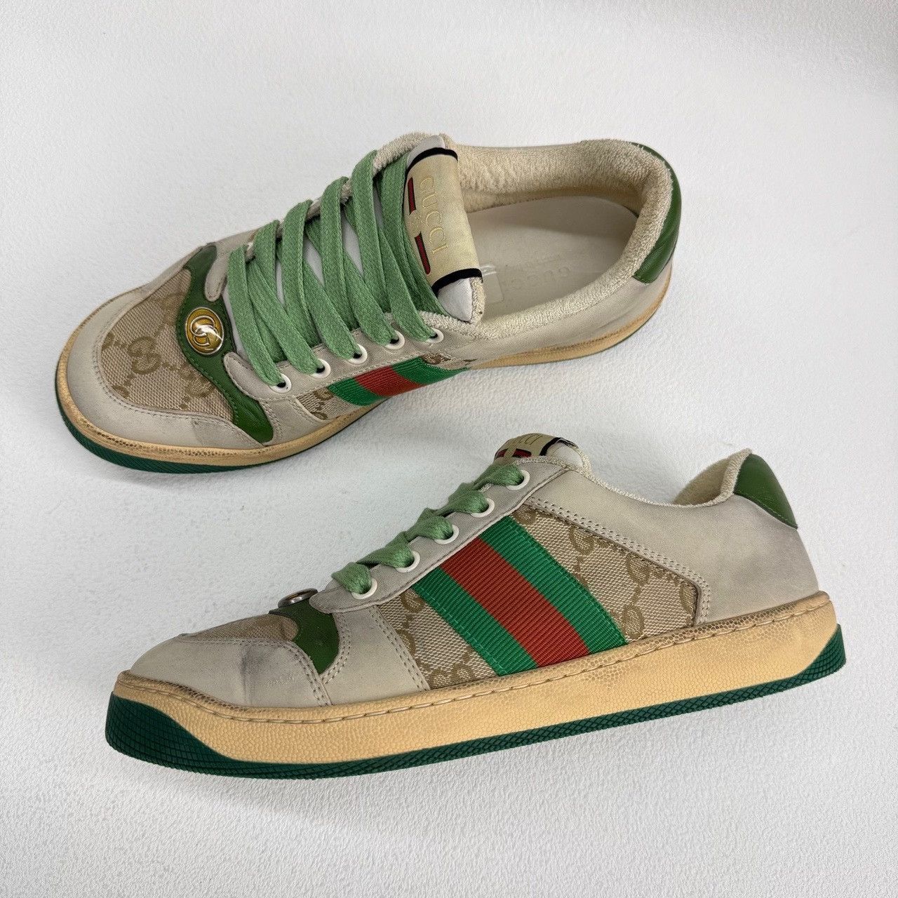 Gucci Gucci Distressed Green Lowtop Sneakers us_6-5 Women Size US 6.5 / IT 36.5 - 9 Thumbnail
