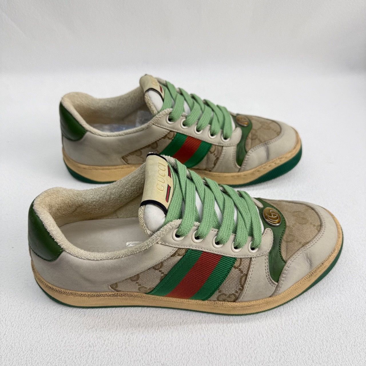 Gucci Gucci Distressed Green Lowtop Sneakers us_6-5 Women Size US 6.5 / IT 36.5 - 6 Thumbnail