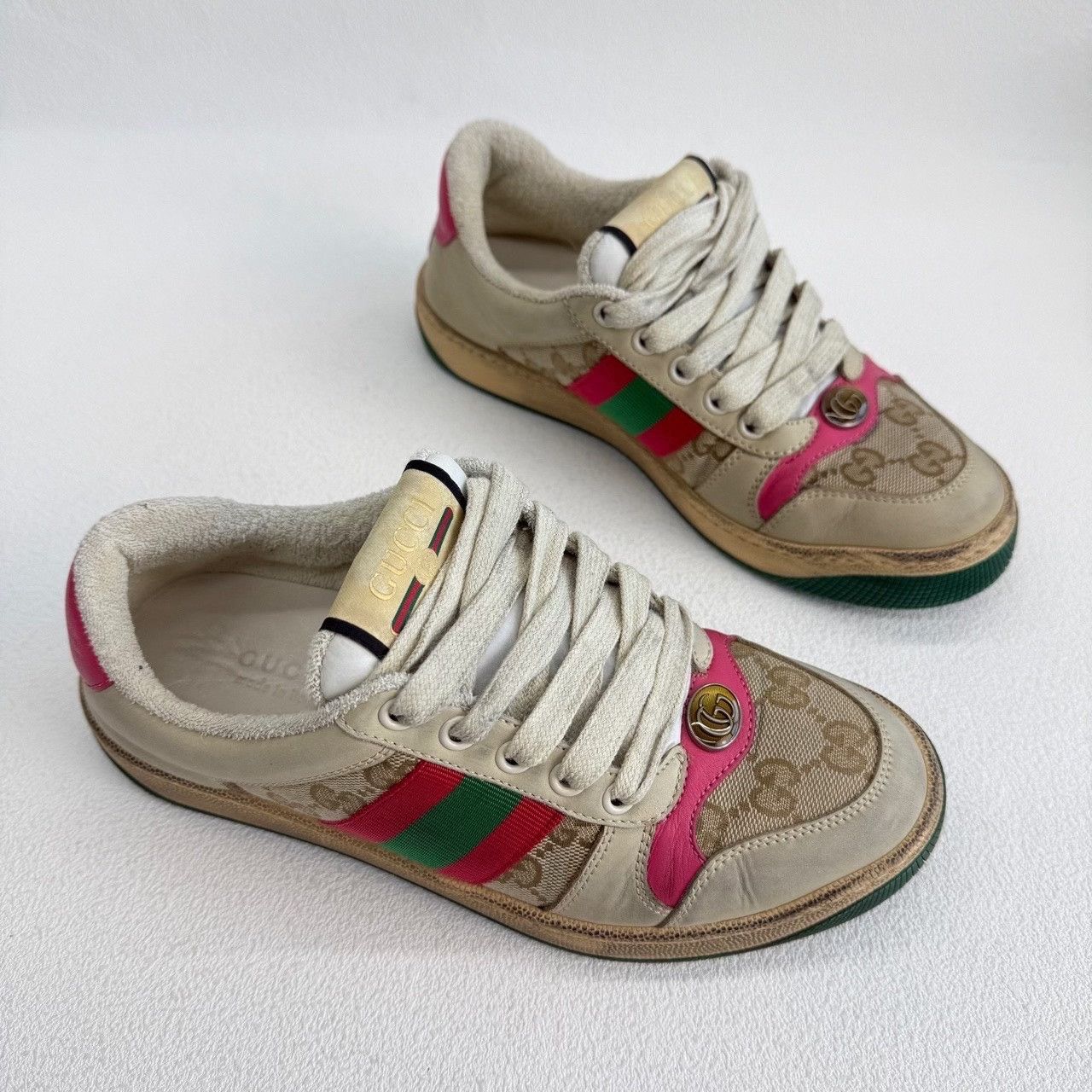Gucci Gucci Leather Pink Lowtop Sneakers us_5 Women Size US 5 / IT 35 - 4 Thumbnail