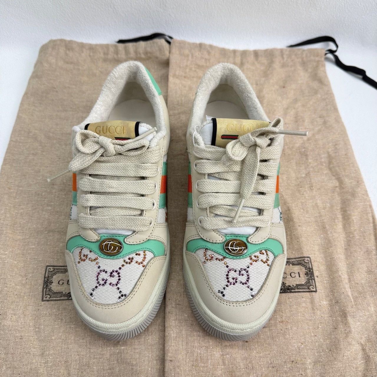Gucci Gucci Beige Lowtop Sneakers us_5 Women Size US 5 / IT 35 - 2 Thumbnail