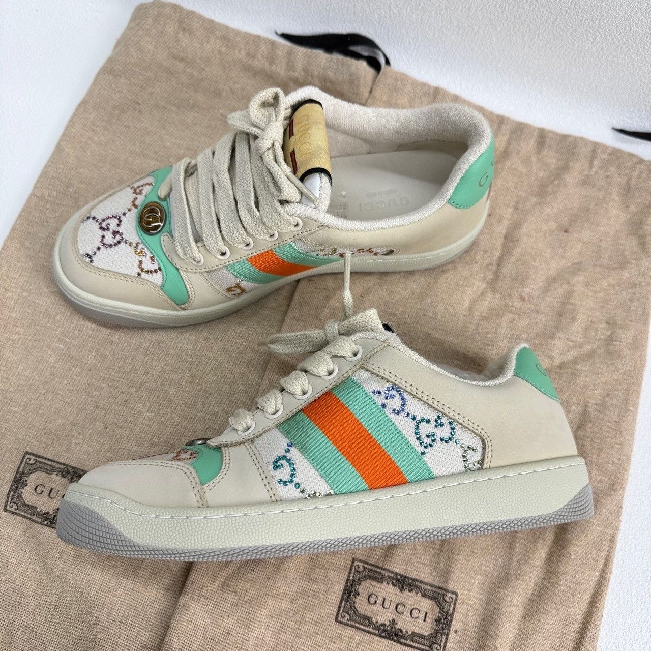 Gucci Gucci Beige Lowtop Sneakers us_5 Women Size US 5 / IT 35 - 8 Thumbnail