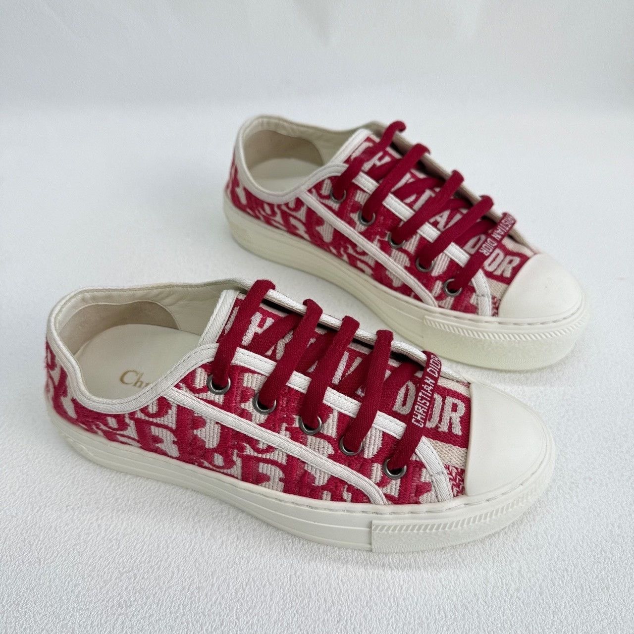 Dior Dior Red Lowtop Sneakers us_4 Women Size US 4 / IT 34 - 3 Thumbnail