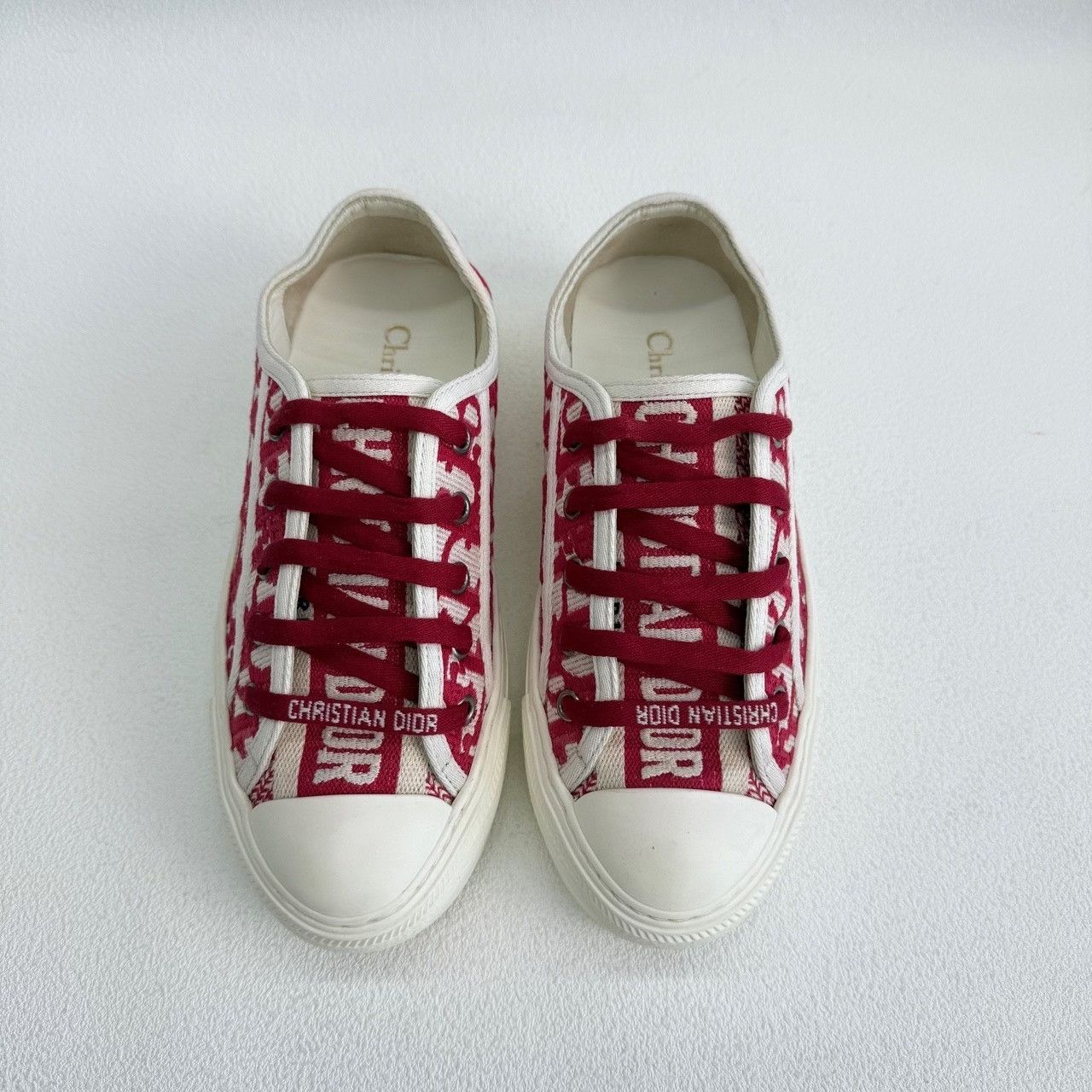 Dior Dior Red Lowtop Sneakers us_4 Women Size US 4 / IT 34 - 2 Thumbnail