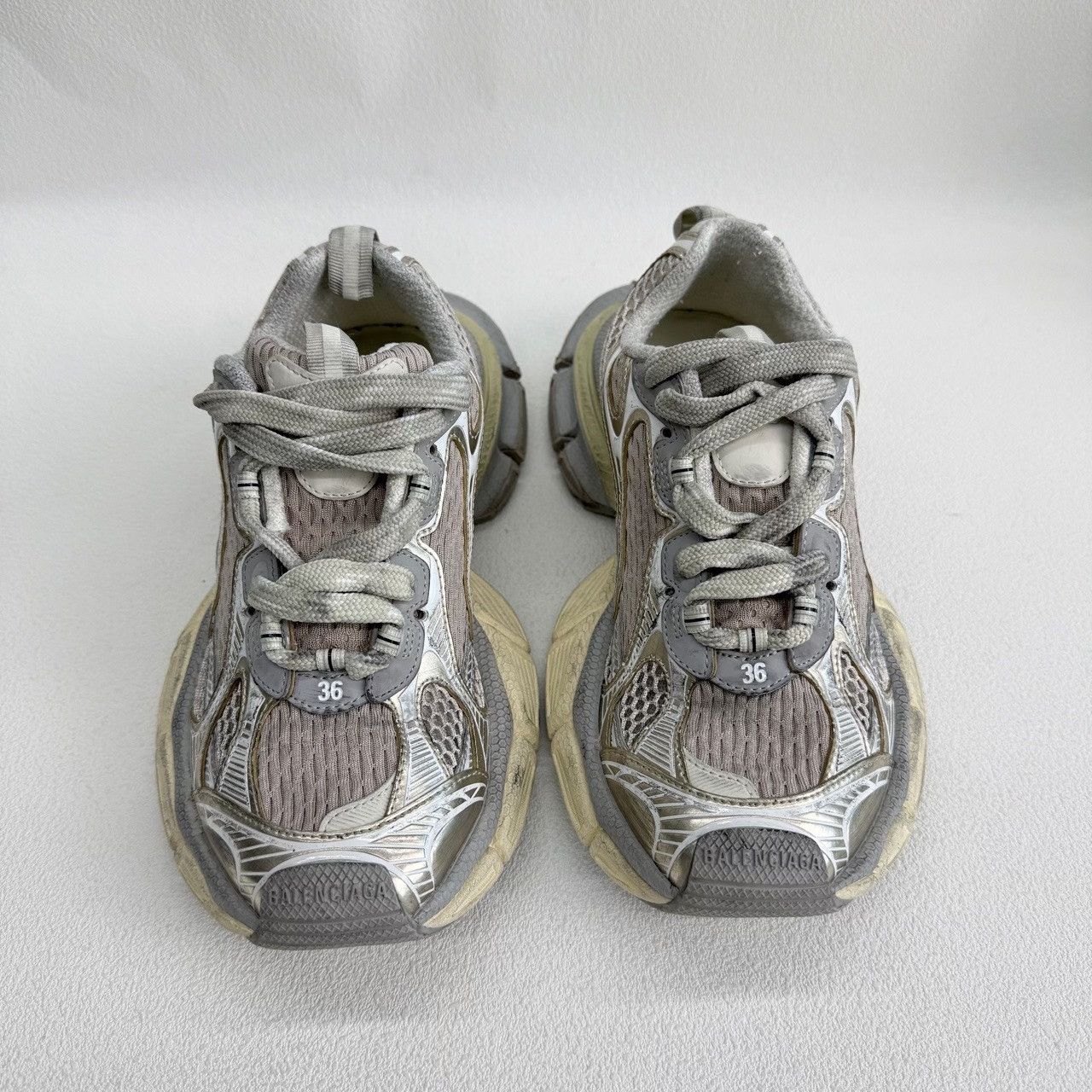 Balenciaga Balenciaga Mesh Silver Lowtop Sneakers us_6 Women Size US 6 / IT 36 - 2 Thumbnail