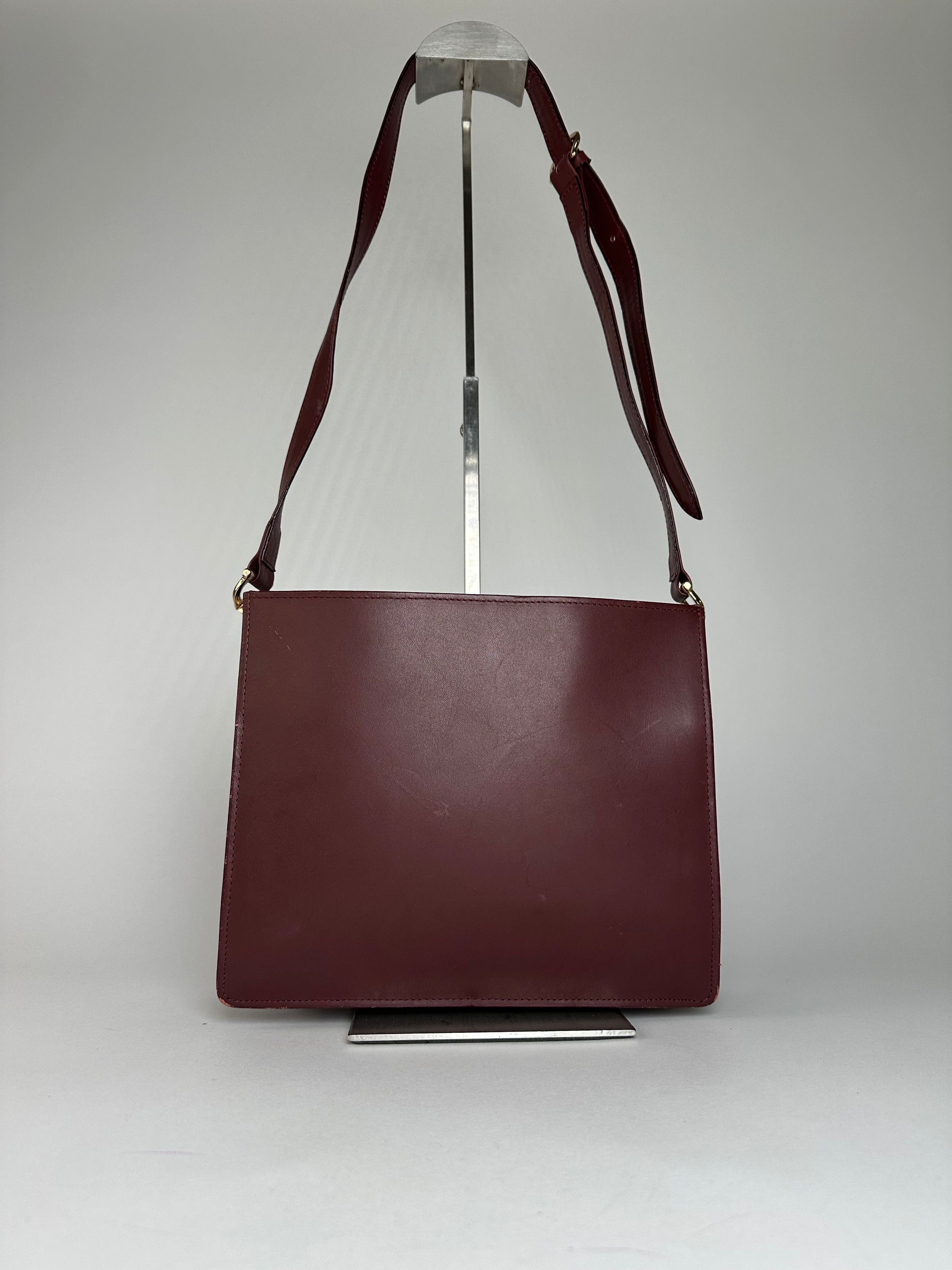 Cartier Vintage Leather Multiway Bag Burgundy Size ONE SIZE - 2 Thumbnail