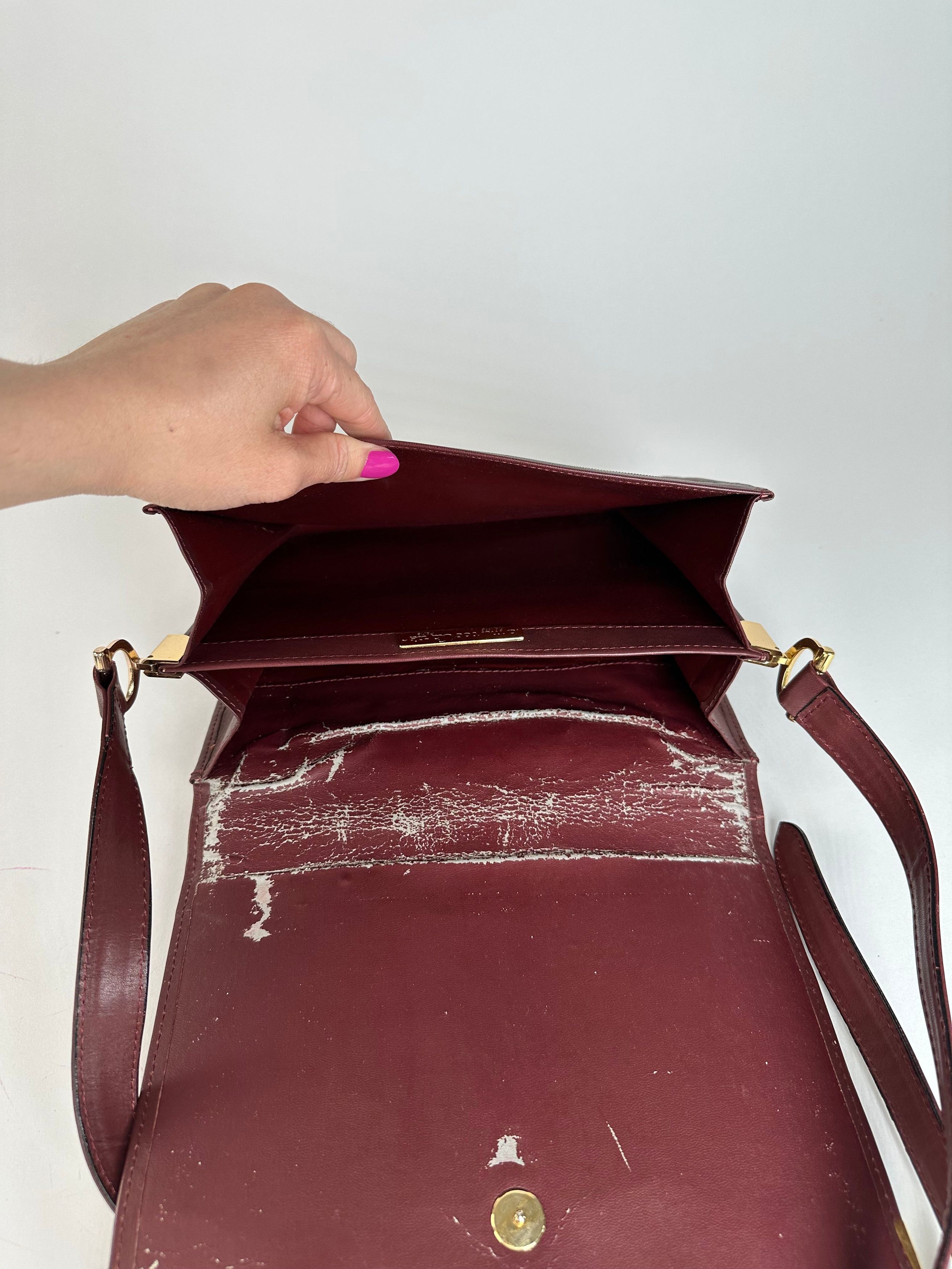 Cartier Vintage Leather Multiway Bag Burgundy Size ONE SIZE - 5 Thumbnail