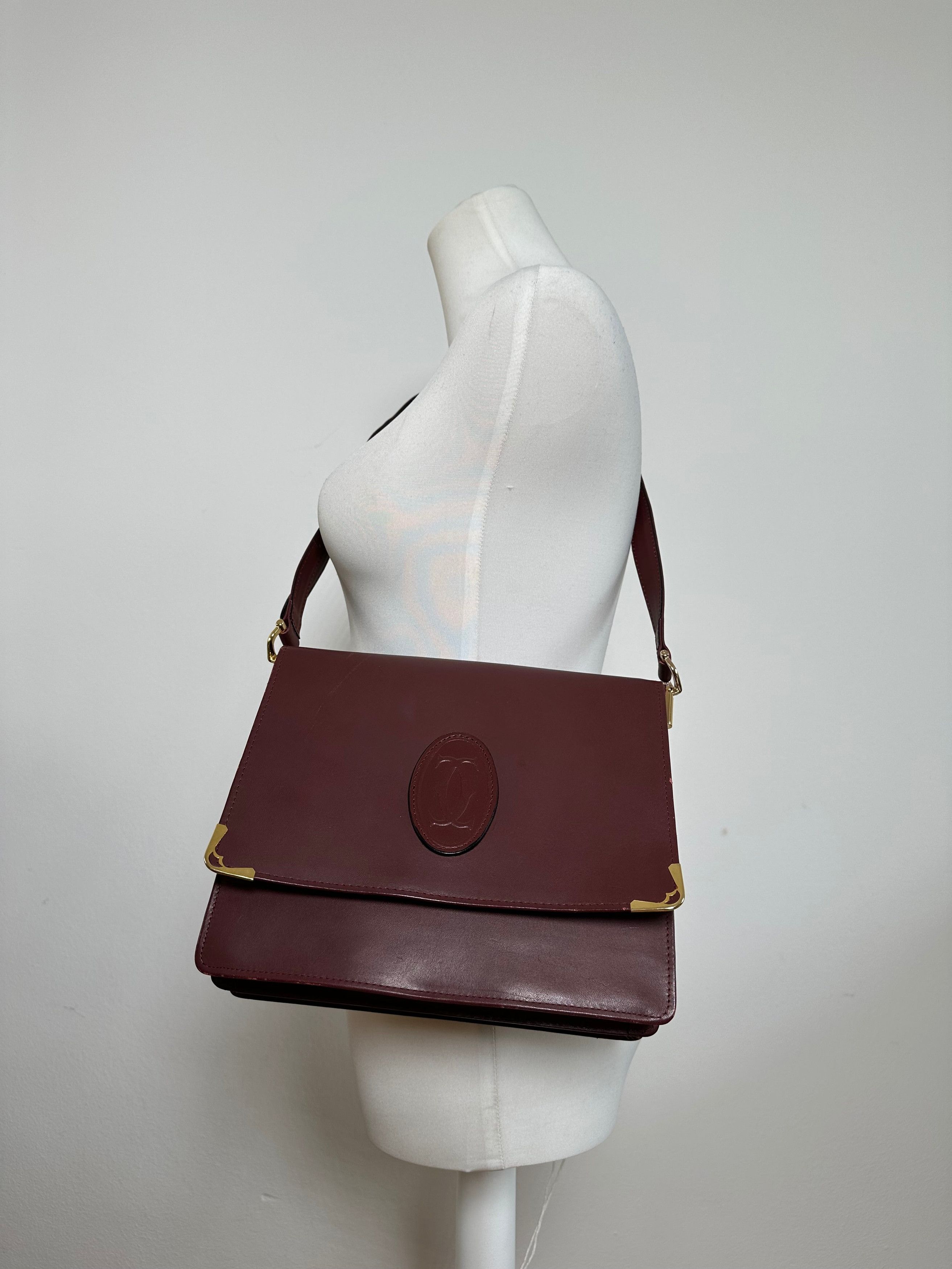 Cartier Vintage Leather Multiway Bag Burgundy Size ONE SIZE - 6 Thumbnail