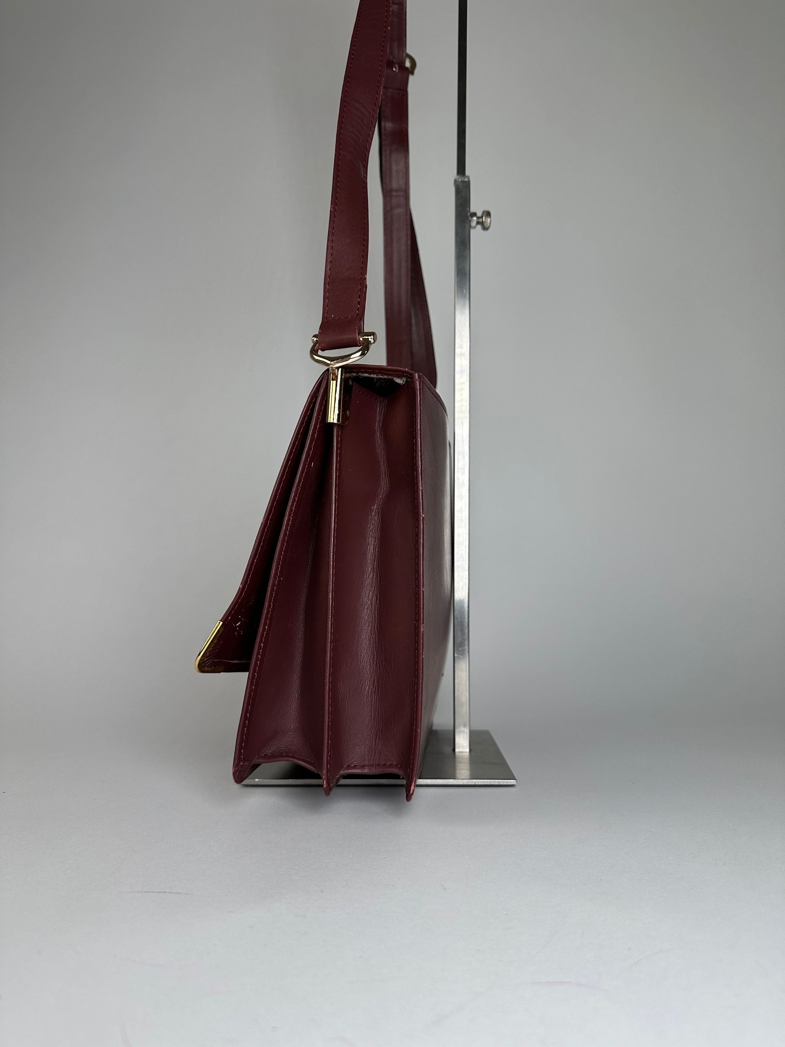 Cartier Vintage Leather Multiway Bag Burgundy Size ONE SIZE - 3 Thumbnail