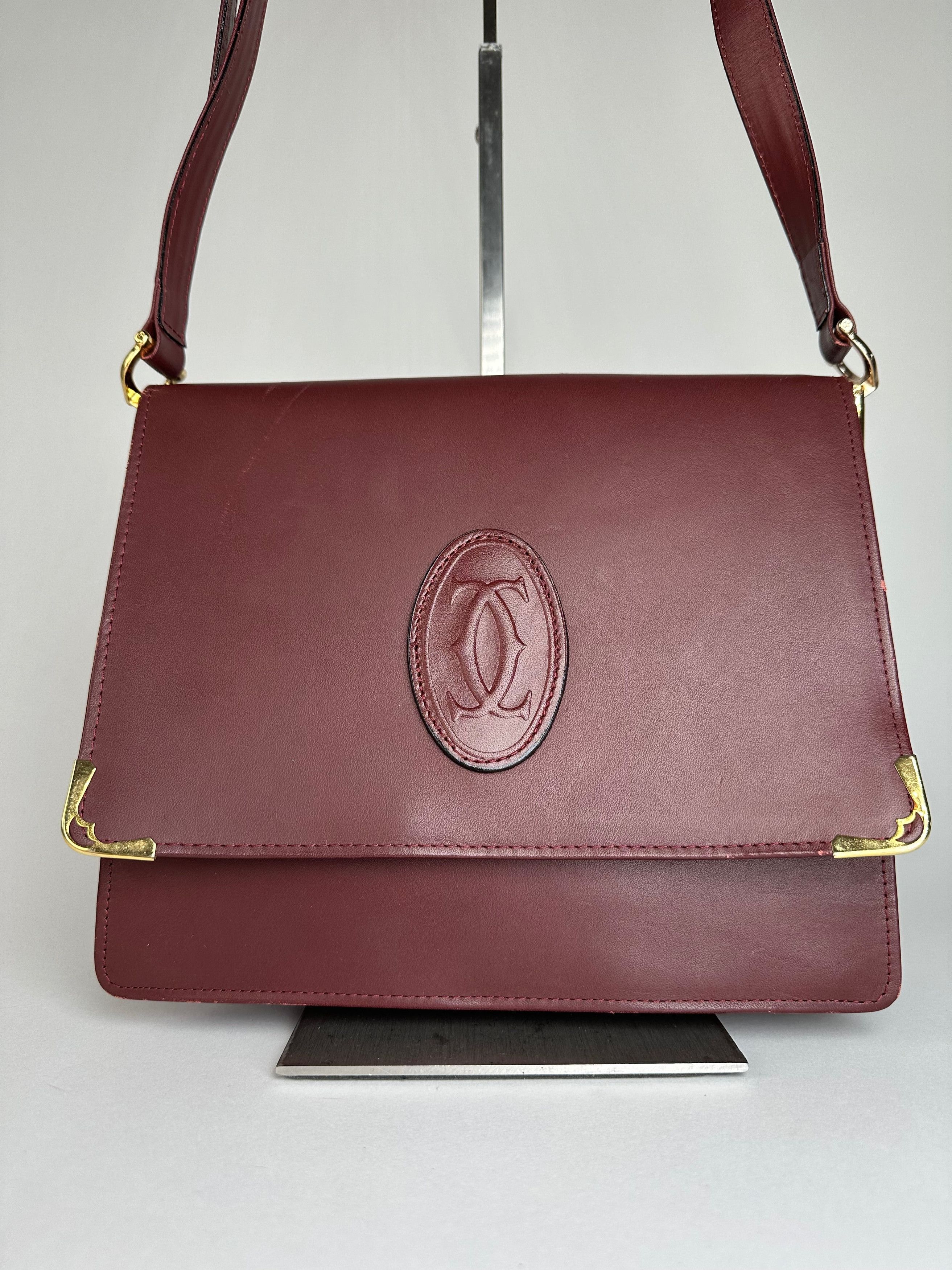 Cartier Vintage Leather Multiway Bag Burgundy Size ONE SIZE - 11 Thumbnail