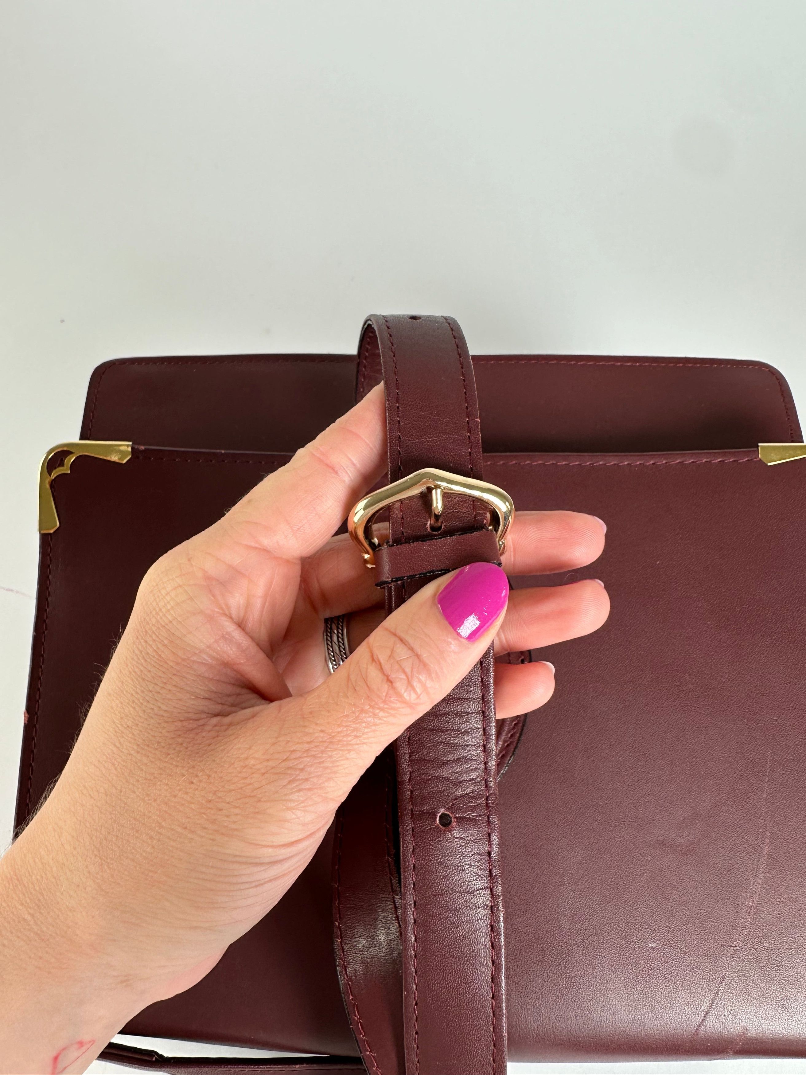 Cartier Vintage Leather Multiway Bag Burgundy Size ONE SIZE - 10 Thumbnail