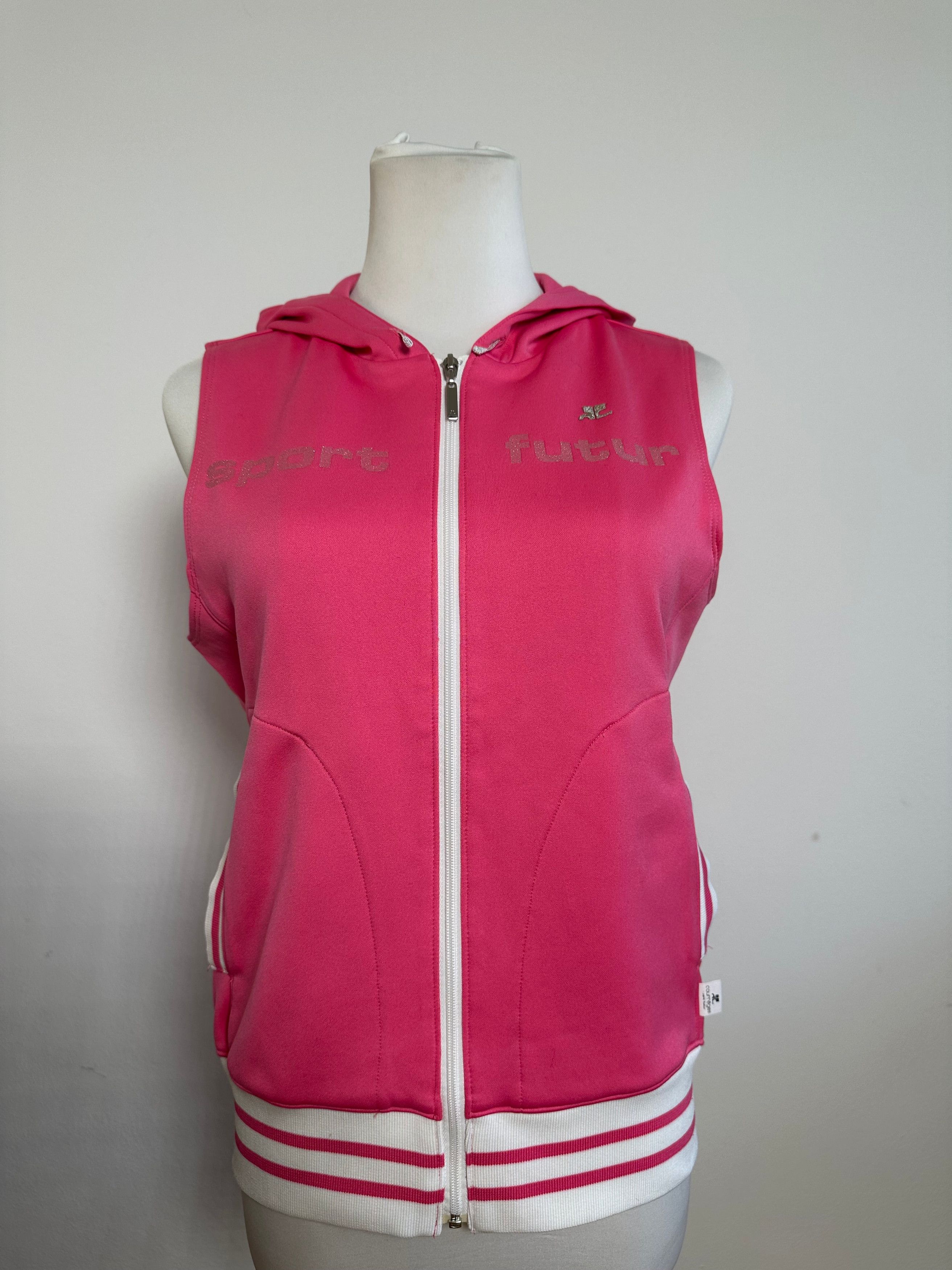 Courreges Vintage Sleeveless Zipper Sport Jacket Pink Size M / US 6-8 / IT 42-44 - 12 Thumbnail