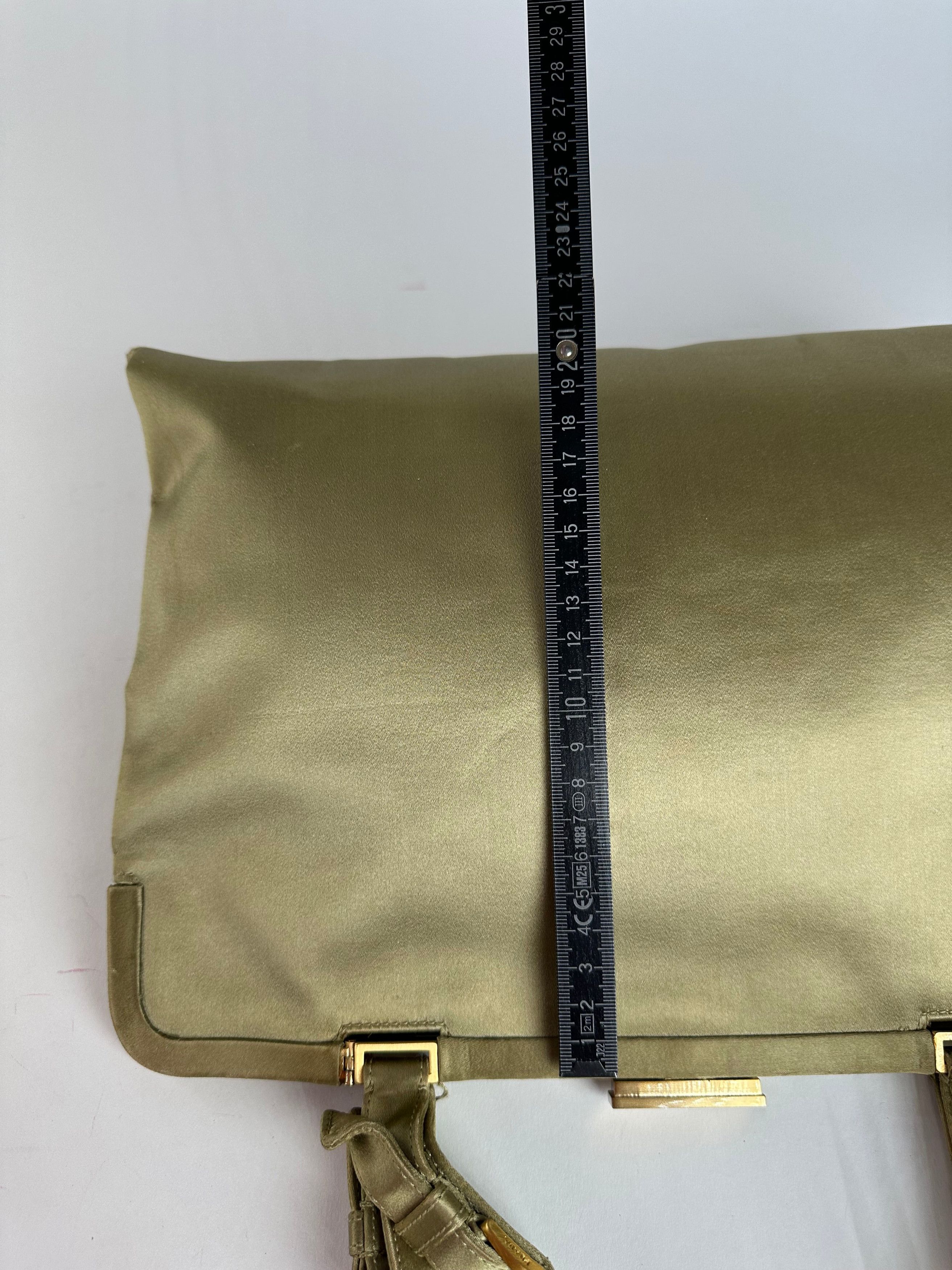 Prada Vintage Flap Handbag Green Gold Size ONE SIZE - 13 Thumbnail