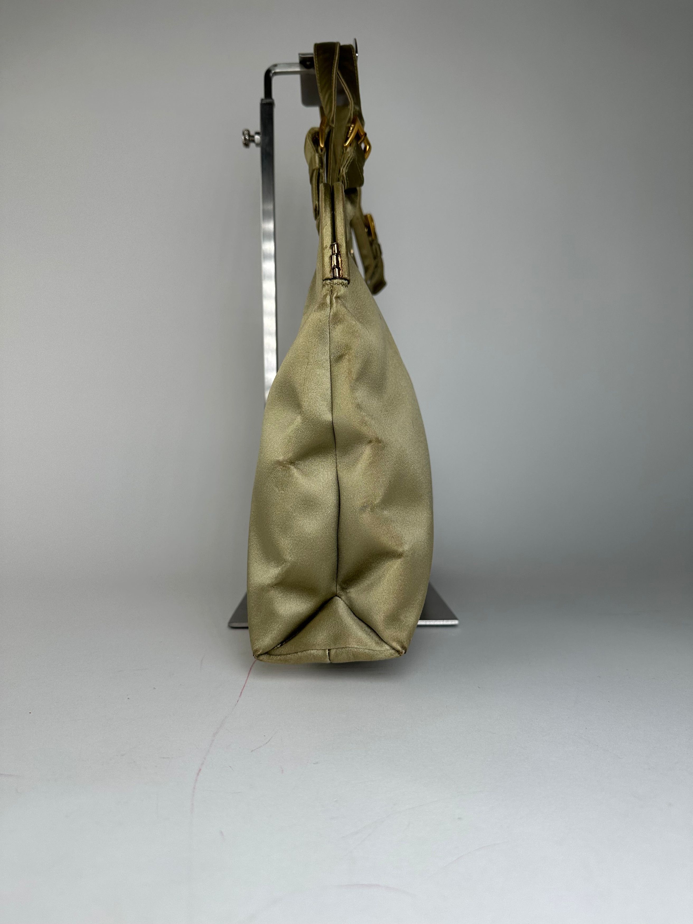 Prada Vintage Flap Handbag Green Gold Size ONE SIZE - 3 Thumbnail