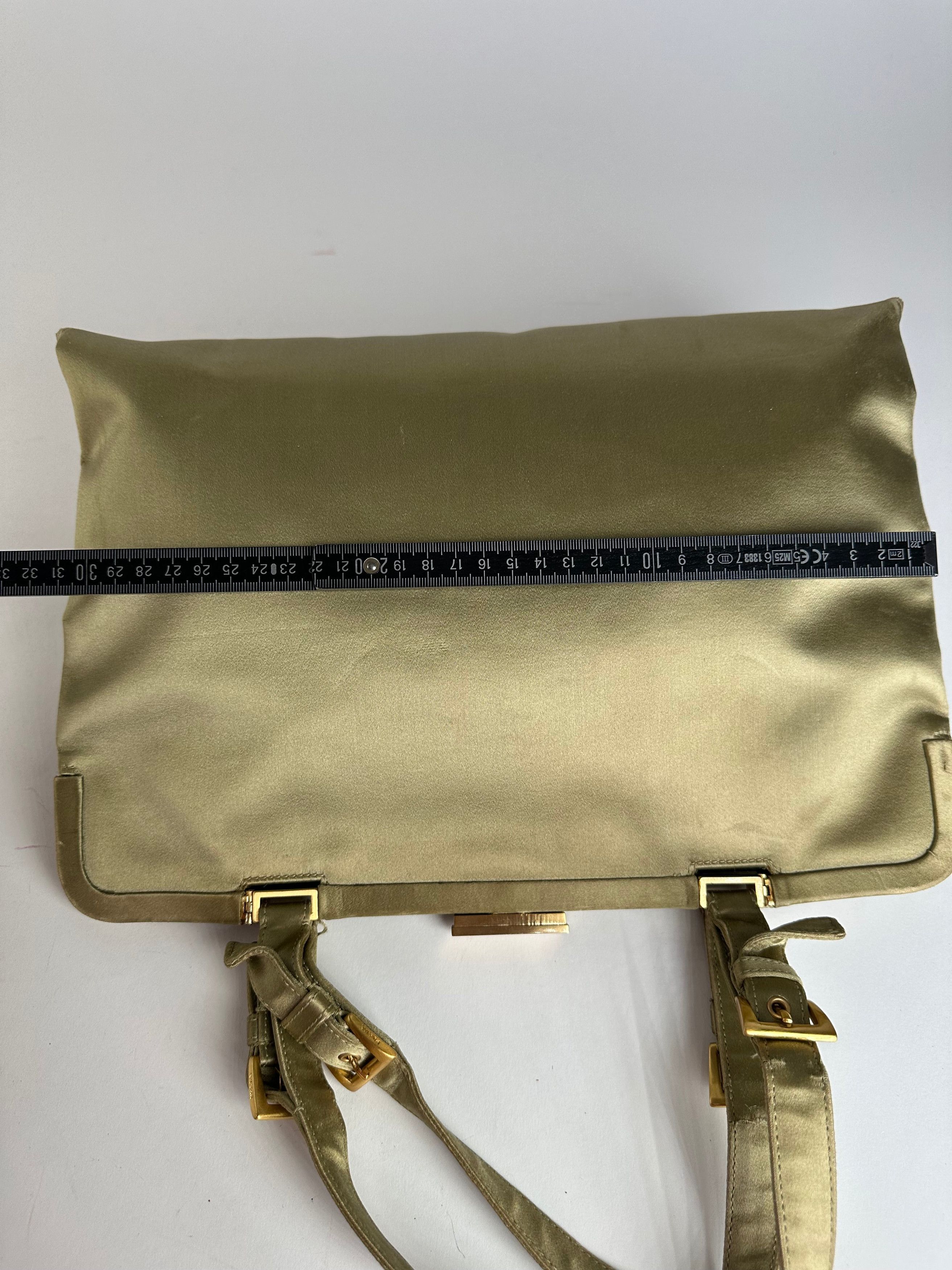 Prada Vintage Flap Handbag Green Gold Size ONE SIZE - 12 Thumbnail