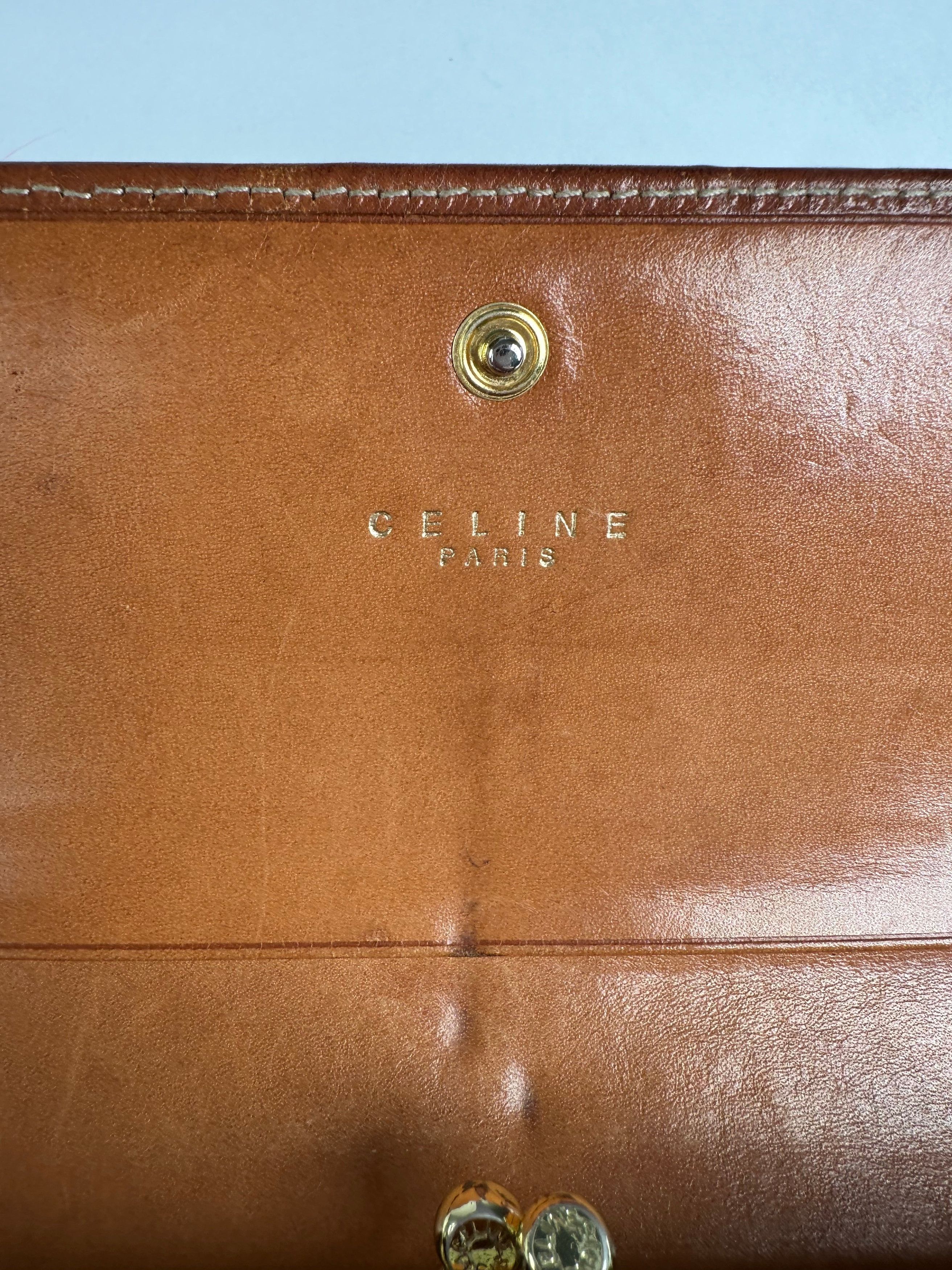 Celine Vintage Paris Triomphe Monogram Leather Long Wallet Brown Size ONE SIZE - 6 Thumbnail