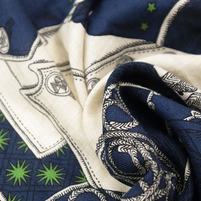 Hermes Hermes Hermes Carre Geant 140 Zouaves et Dragons Cashmere Silk Scarf Textile Scarf DUTY FREE for USA Size ONE SIZE - 8 Thumbnail