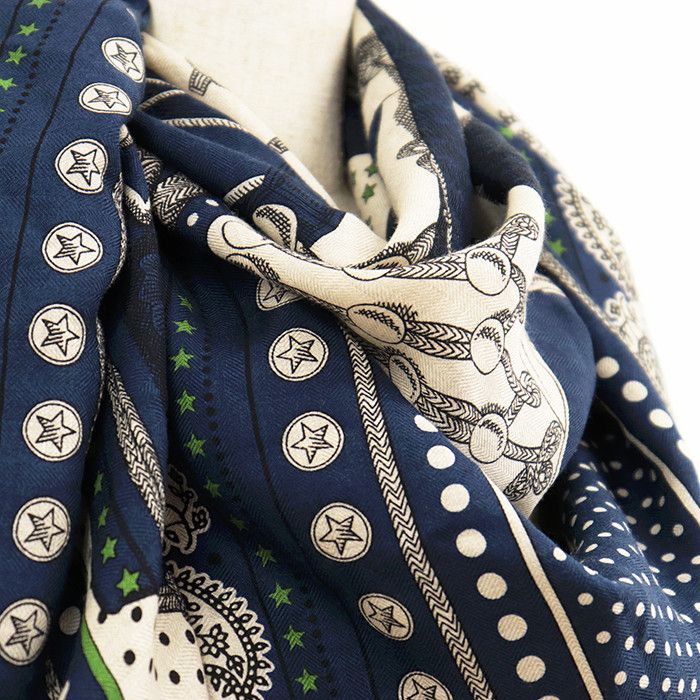 Hermes Hermes Hermes Carre Geant 140 Zouaves et Dragons Cashmere Silk Scarf Textile Scarf DUTY FREE for USA Size ONE SIZE - 7 Thumbnail
