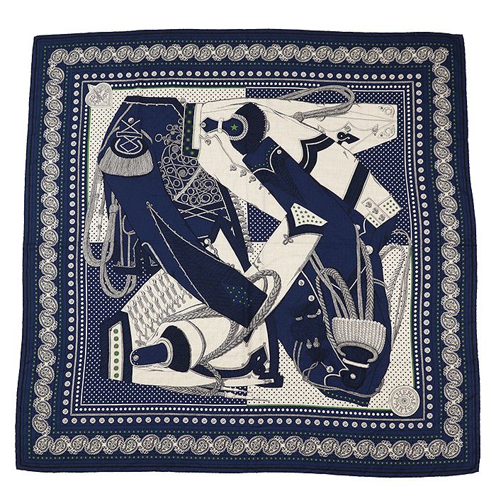 Hermes Hermes Hermes Carre Geant 140 Zouaves et Dragons Cashmere Silk Scarf Textile Scarf DUTY FREE for USA Size ONE SIZE - 3 Thumbnail