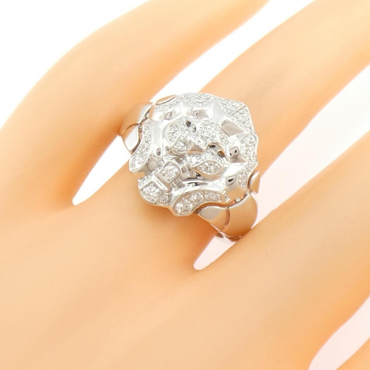 Chanel Chanel Chanel Sous Le Lion 18K White Gold Diamond Ring Size 15.5 Precious Metal Ring DUTY FREE for USA Size ONE SIZE - 5 Thumbnail