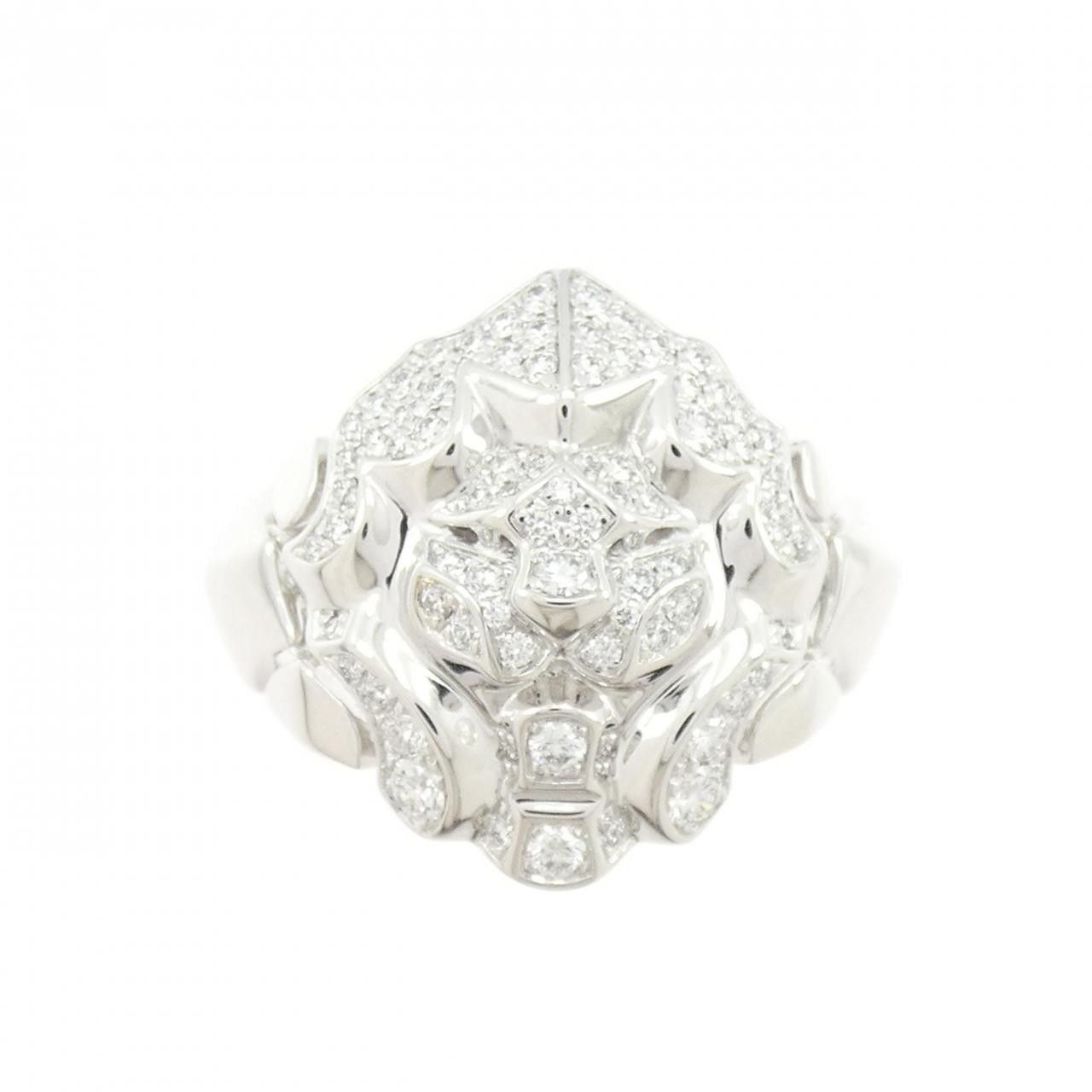 Chanel Chanel Chanel Sous Le Lion 18K White Gold Diamond Ring Size 15.5 Precious Metal Ring DUTY FREE for USA Size ONE SIZE - 2 Thumbnail