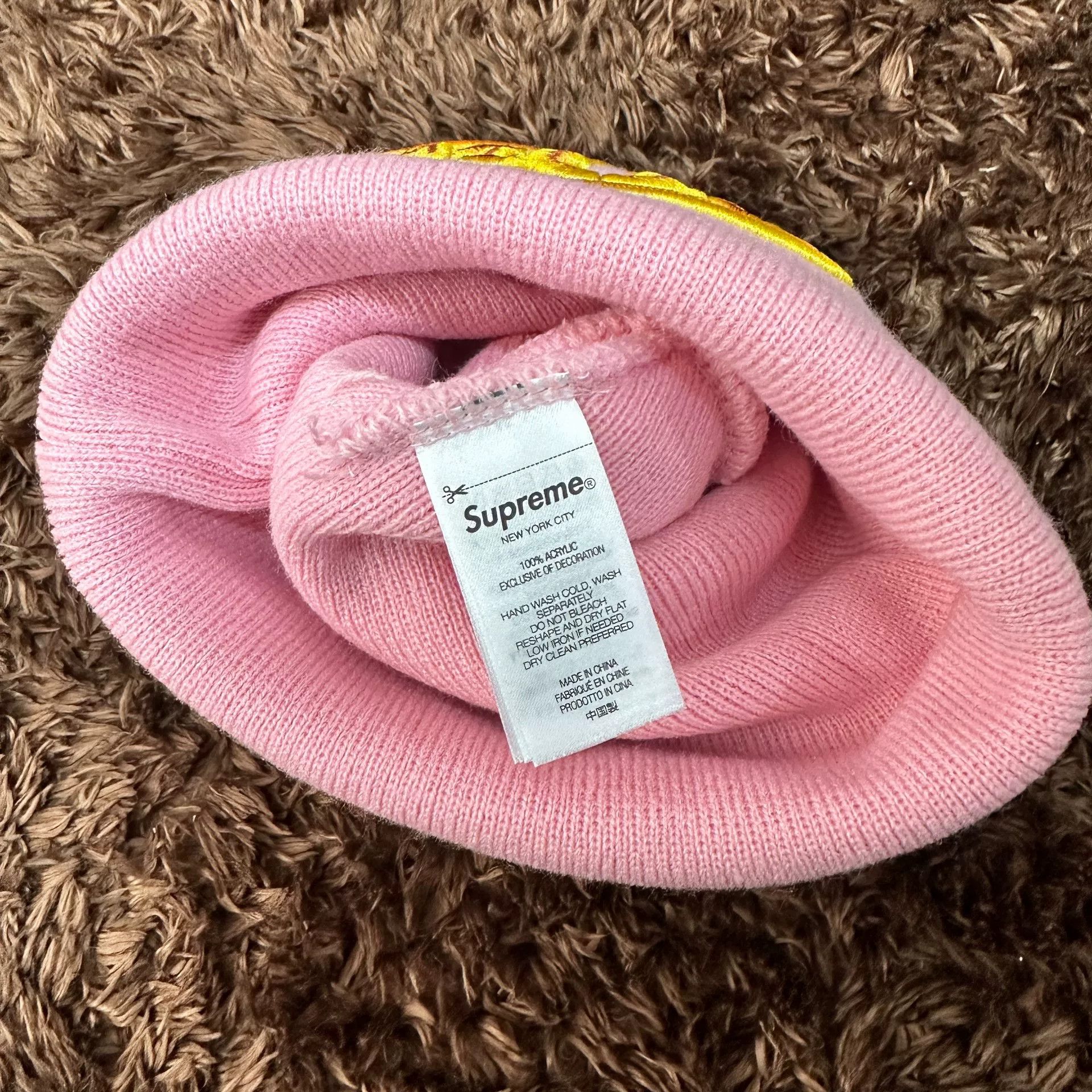 Supreme Supreme Knit Pink Hat one size Men Size ONE SIZE - 3 Thumbnail