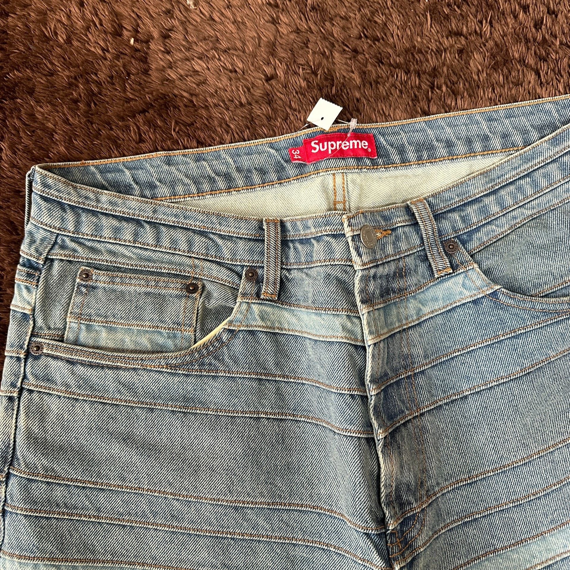 Supreme Supreme Patchwork Red Denim Jeans 34 Men Size US 34 / EU 50 - 2 Thumbnail