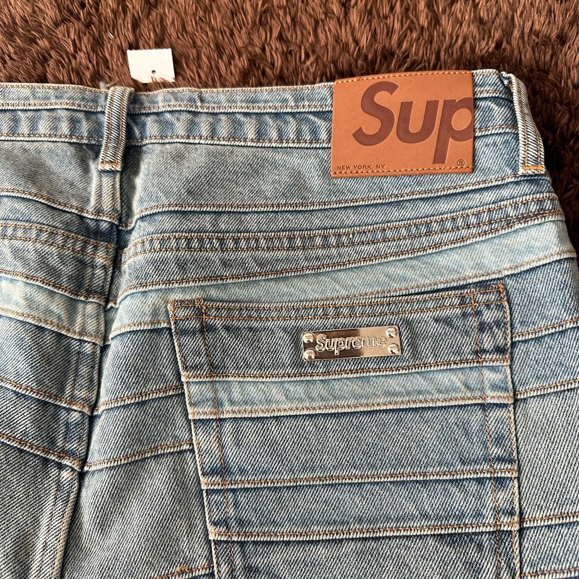 Supreme Supreme Patchwork Red Denim Jeans 34 Men Size US 34 / EU 50 - 4 Thumbnail
