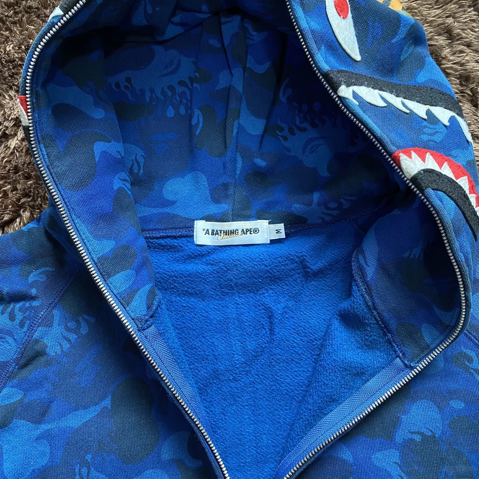 Bape Bape Shark Blue Hoodie m Men Size US M / EU 48-50 / 2 - 4 Thumbnail
