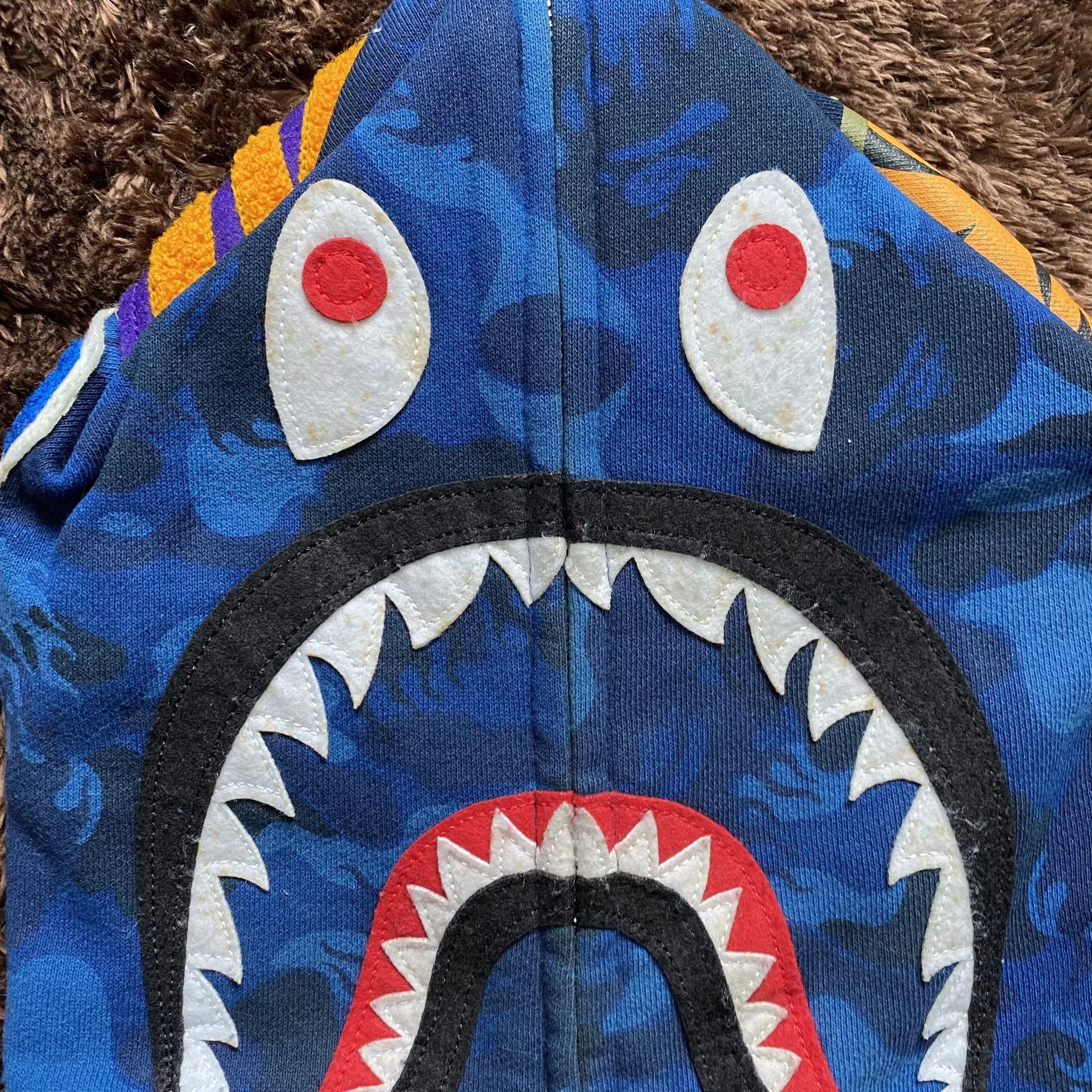 Bape Bape Shark Blue Hoodie m Men Size US M / EU 48-50 / 2 - 3 Thumbnail