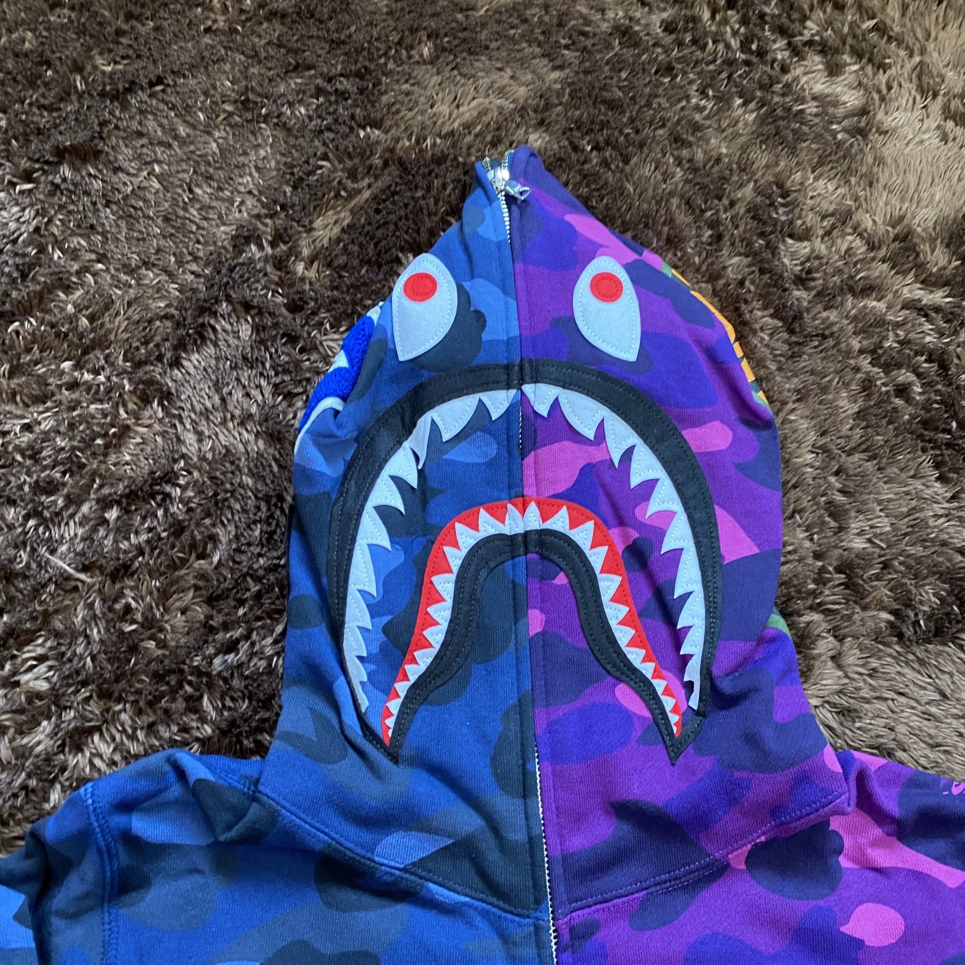 Bape Bape Shark Purple Hoodie m Men Size US M / EU 48-50 / 2 - 2 Thumbnail