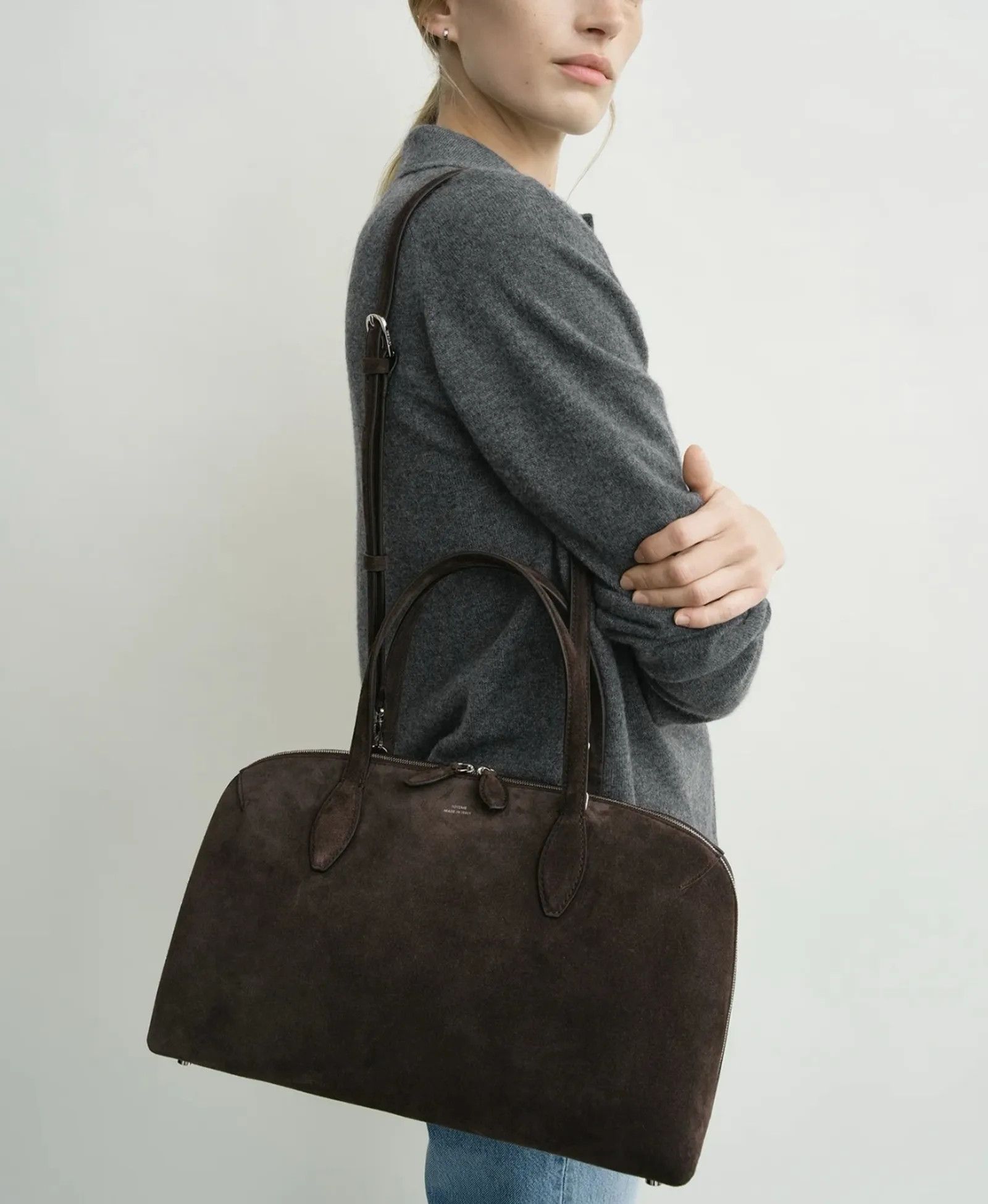 Toteme Toteme medium suede day tote brown Crossbody Bag Size ONE SIZE - 3 Thumbnail