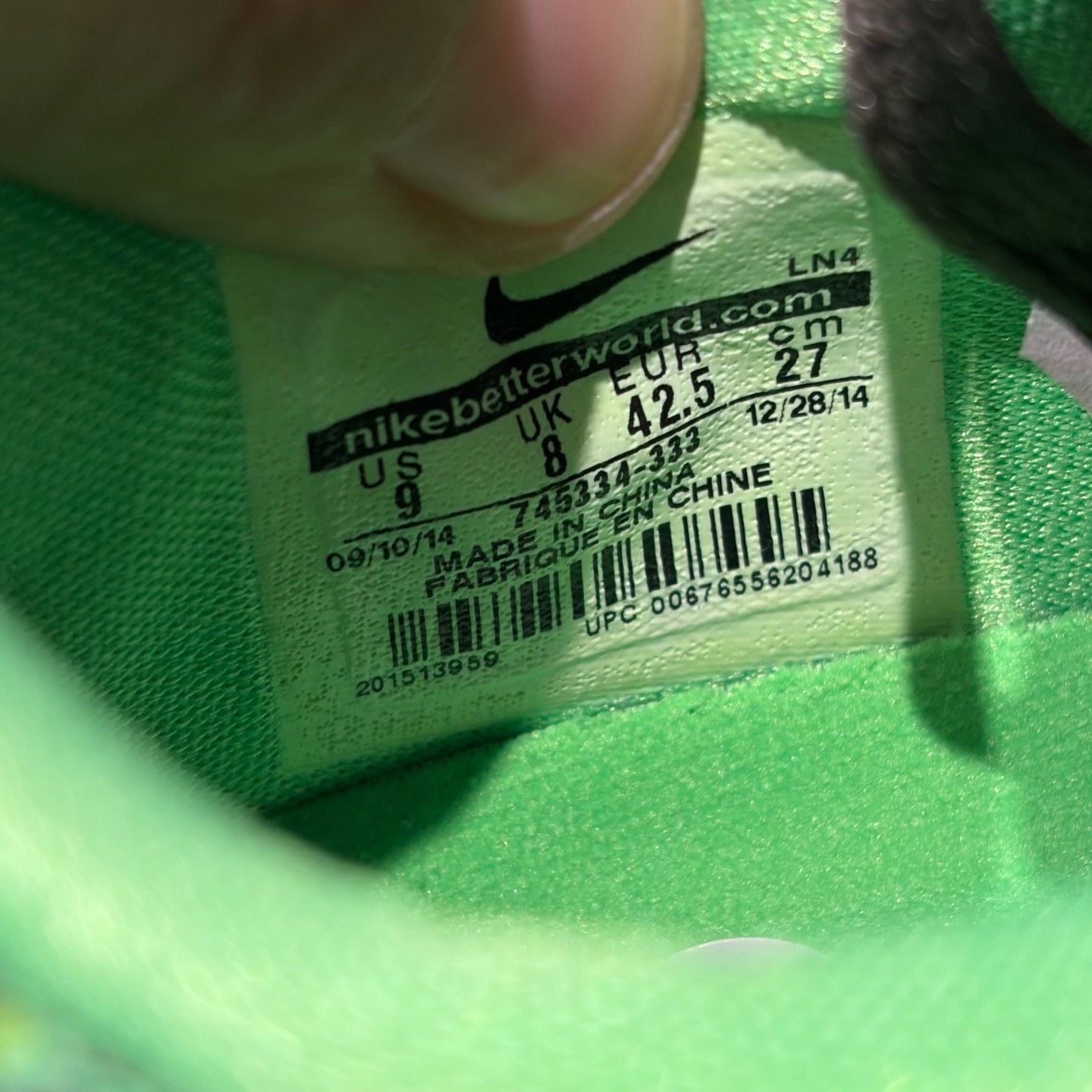 Nike Nike Green Lowtop Sneakers 9.5 Men Size US 9.5 / EU 42-43 - 5 Thumbnail