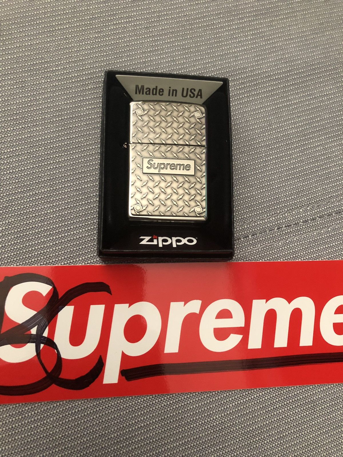 Supreme Zippo Lighter Diamond Plate