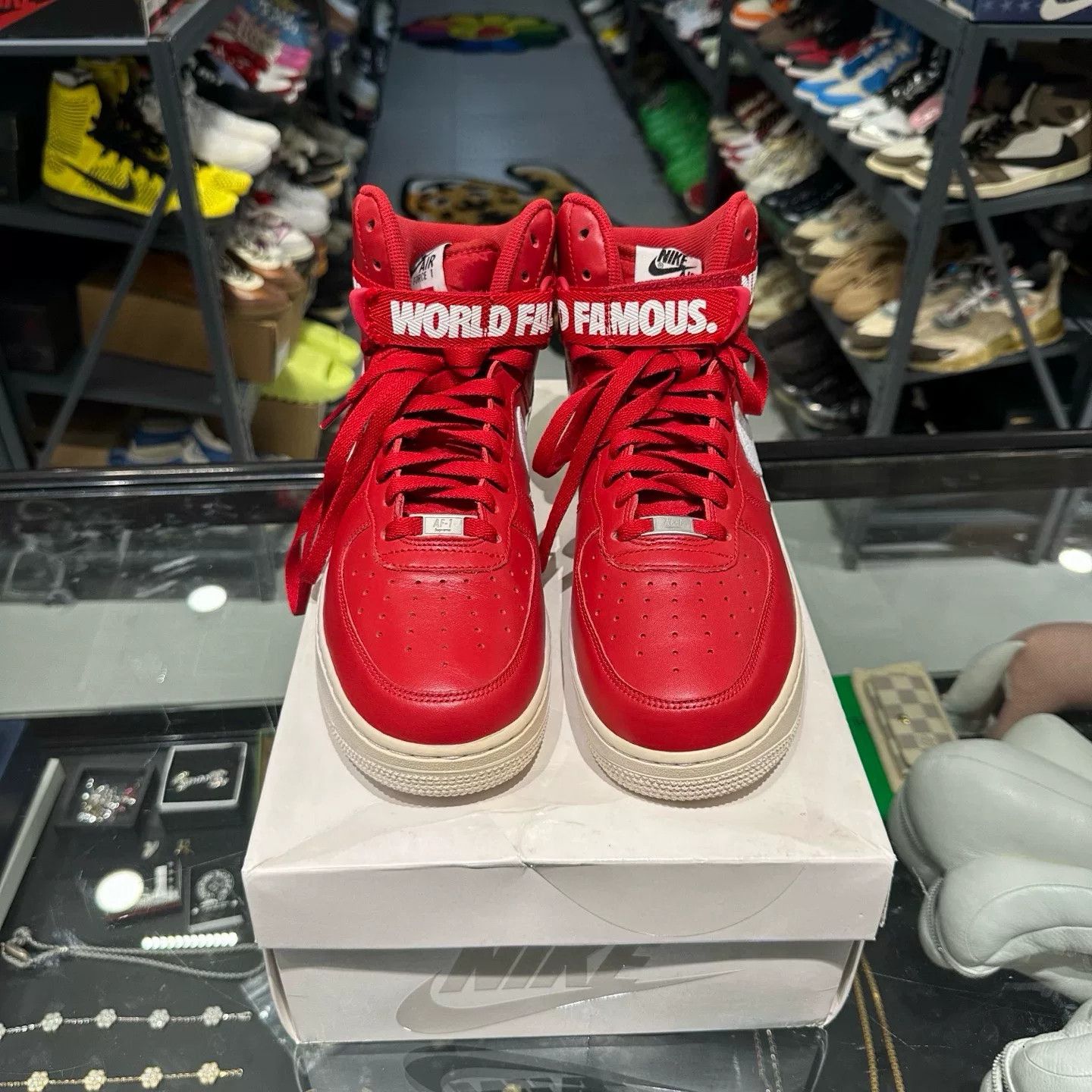Nike Nike Red Hitop Sneakers 10.5 Men Size US 10.5 / EU 43-44 - 2 Thumbnail