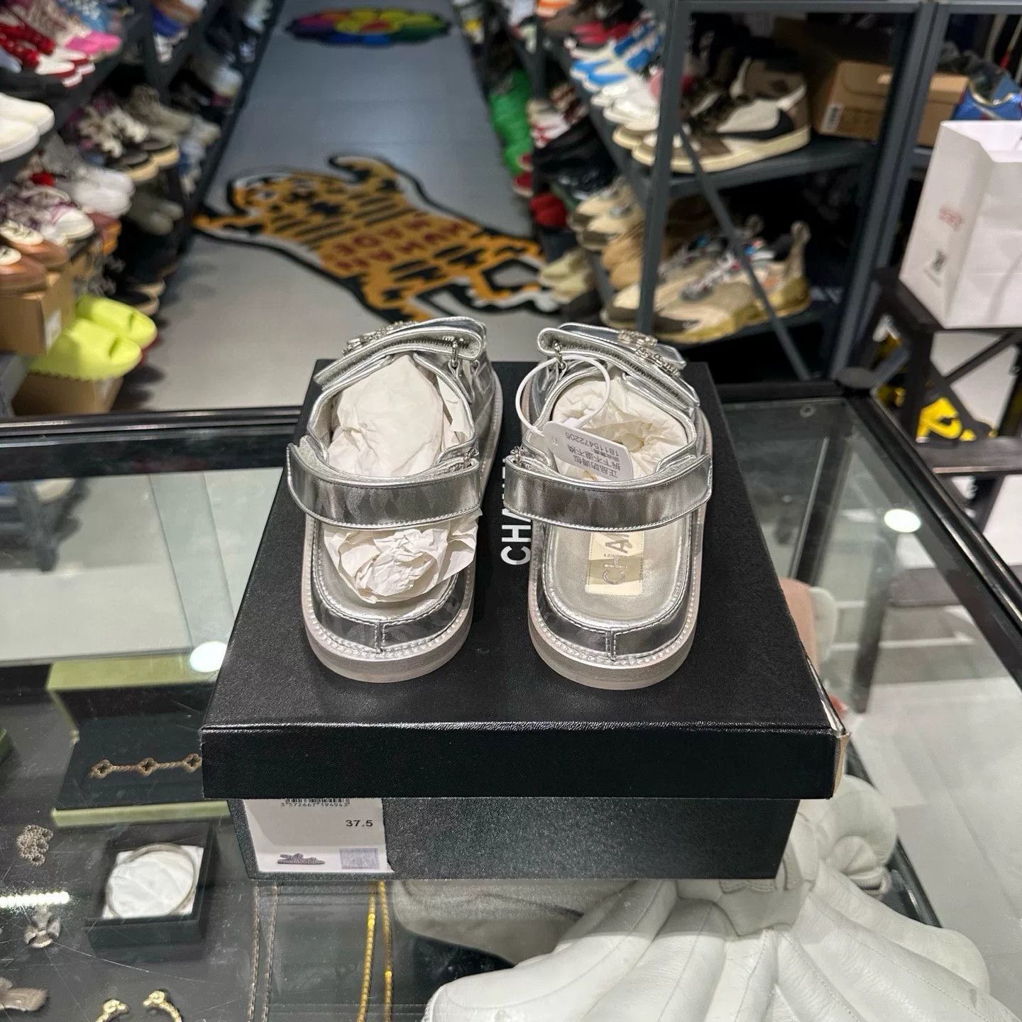 Chanel Chanel Silver Sandals us_6-5 Women Size US 6.5 / IT 36.5 - 3 Thumbnail