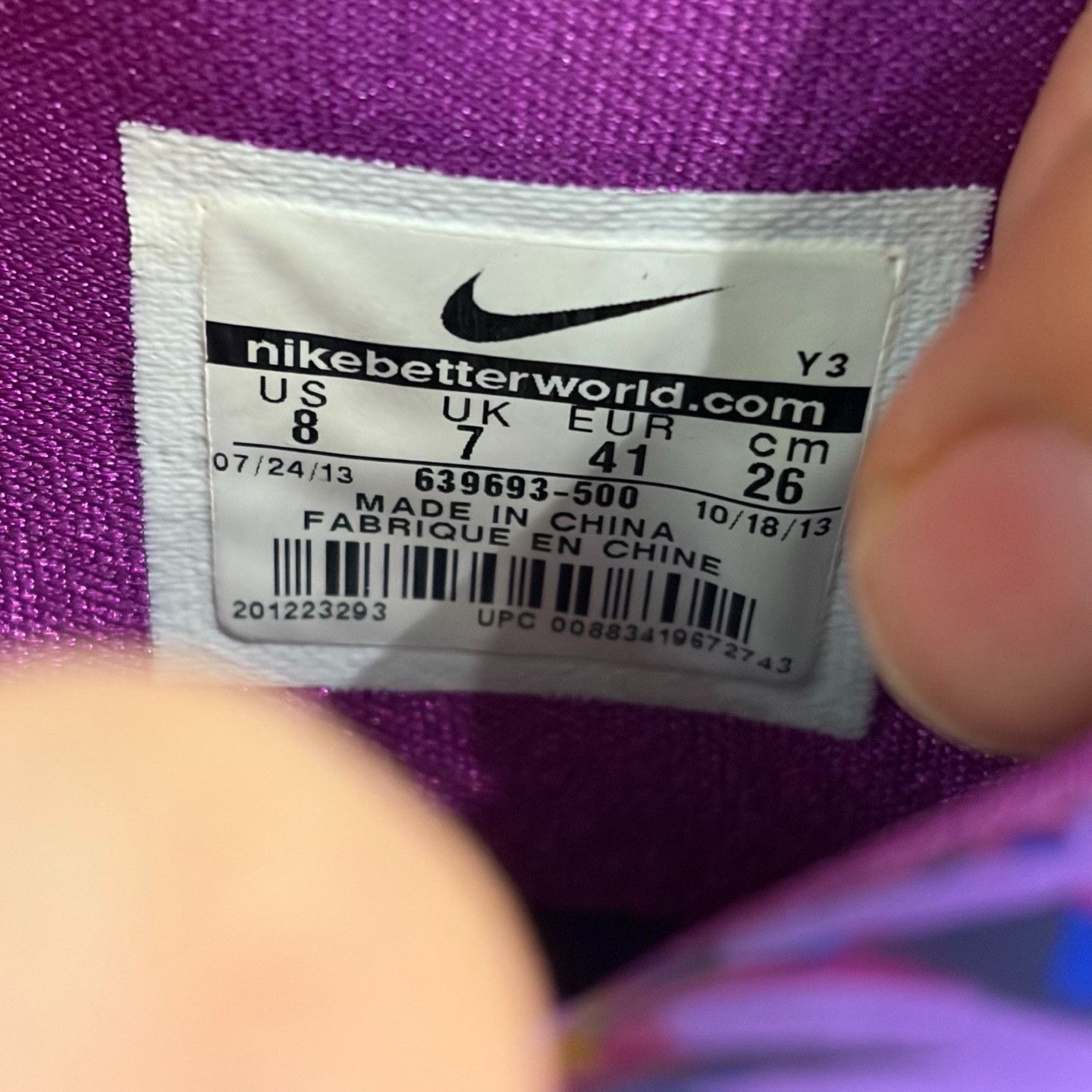 Nike Nike Purple Lowtop Sneakers 8.5 Men Size US 8.5 / EU 41-42 - 5 Thumbnail