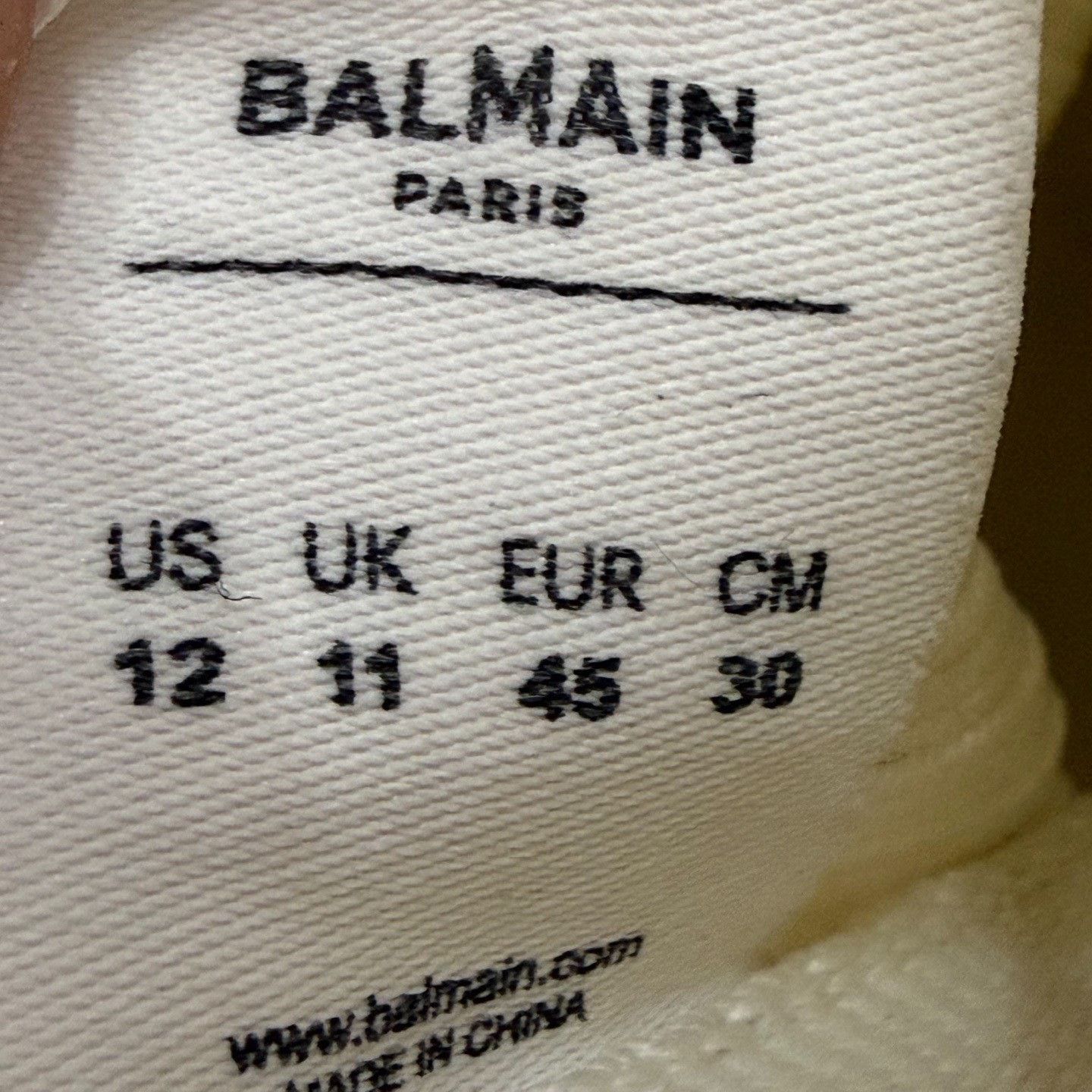 Balmain Balmain White Hitop Sneakers 11.5 Men Size US 11.5 / EU 44-45 - 6 Thumbnail