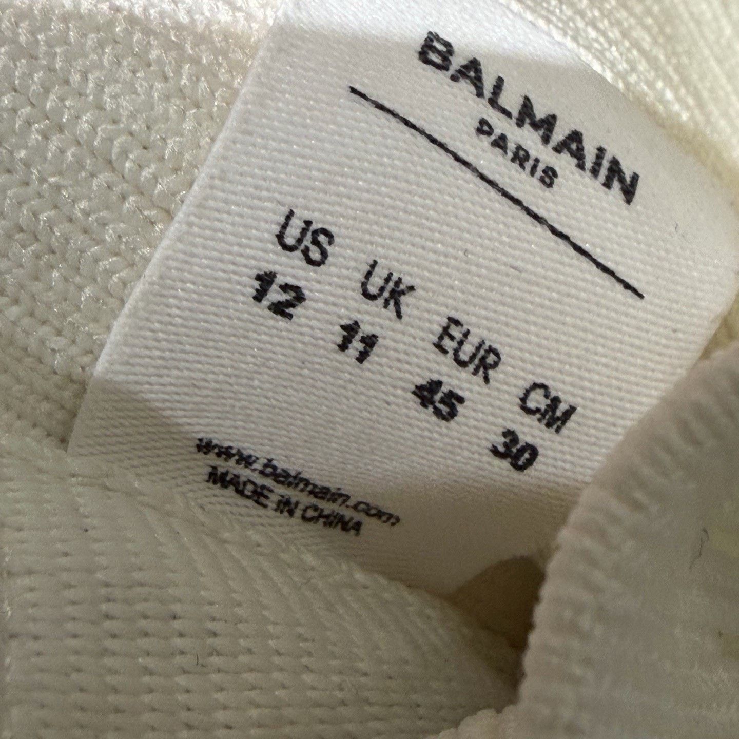 Balmain Balmain White Lowtop Sneakers 11.5 Men Size US 11.5 / EU 44-45 - 6 Thumbnail