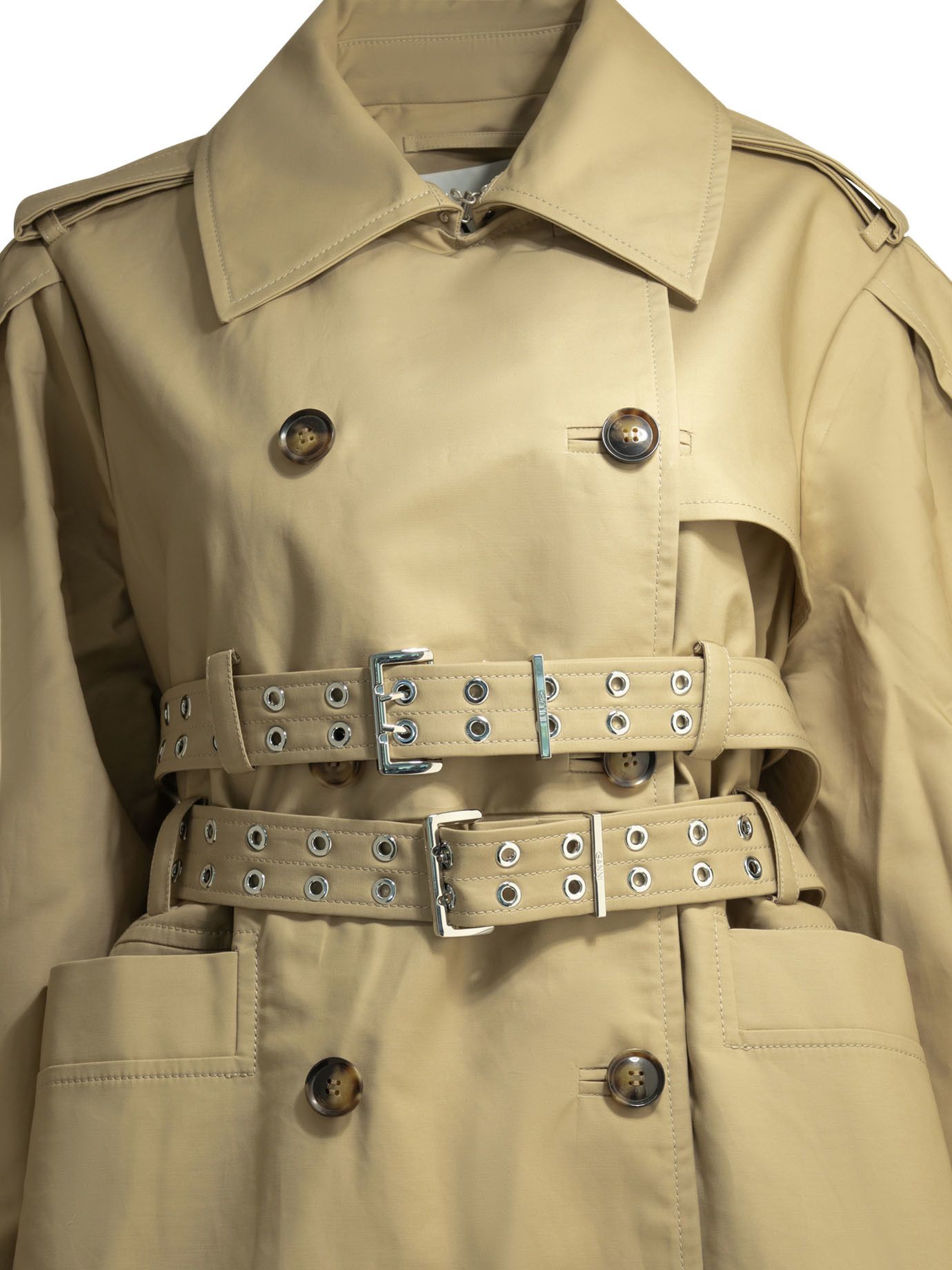 Ganni Ganni Cotton Trench Coat tag size 38 Women - USA Duties Paid Size S / US 4 / IT 40 - 3 Thumbnail