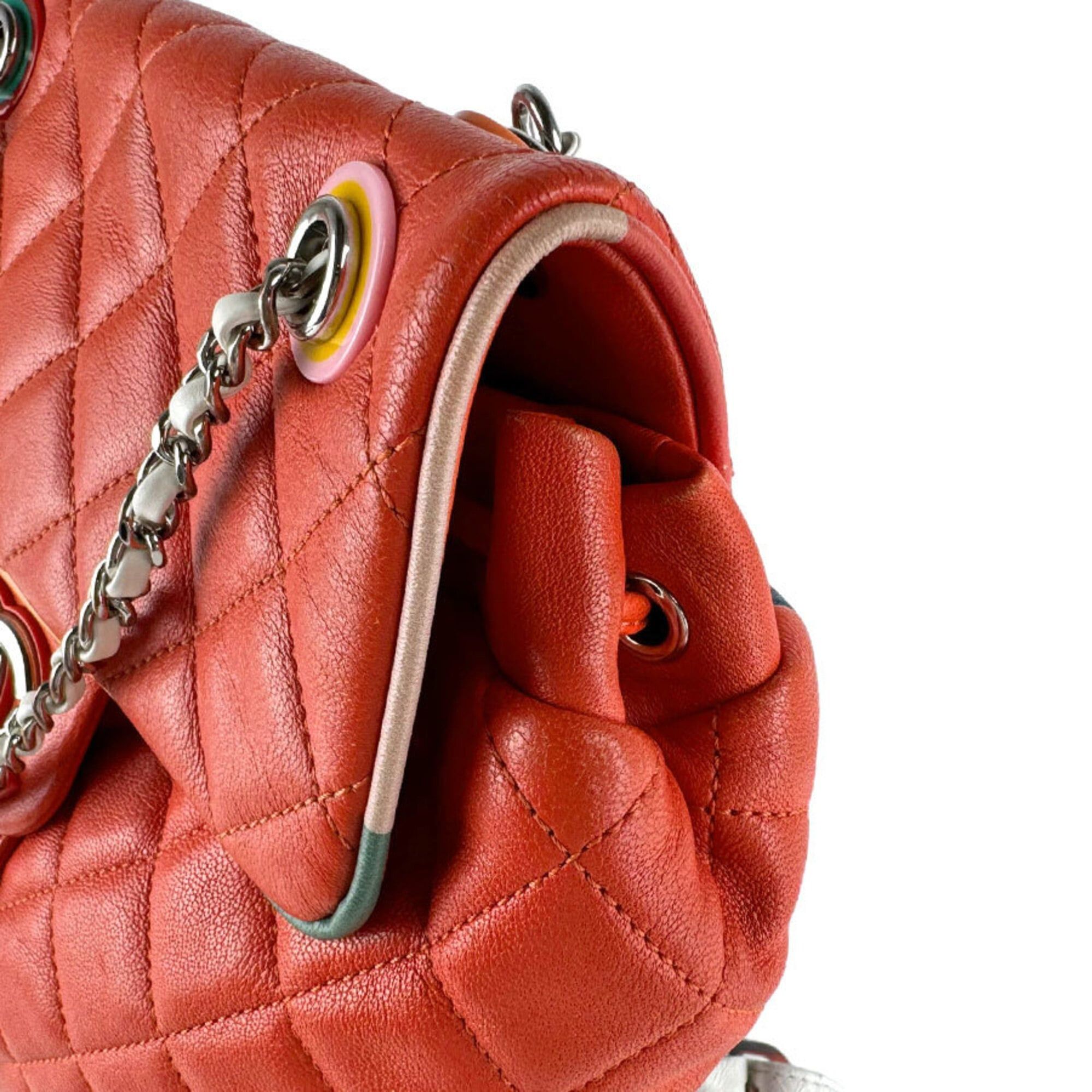Other Chanel CHANEL Backpack, Lambskin, Orange, Navy, White, Black, Silver, Women's z9277 Size ONE SIZE - 7 Thumbnail