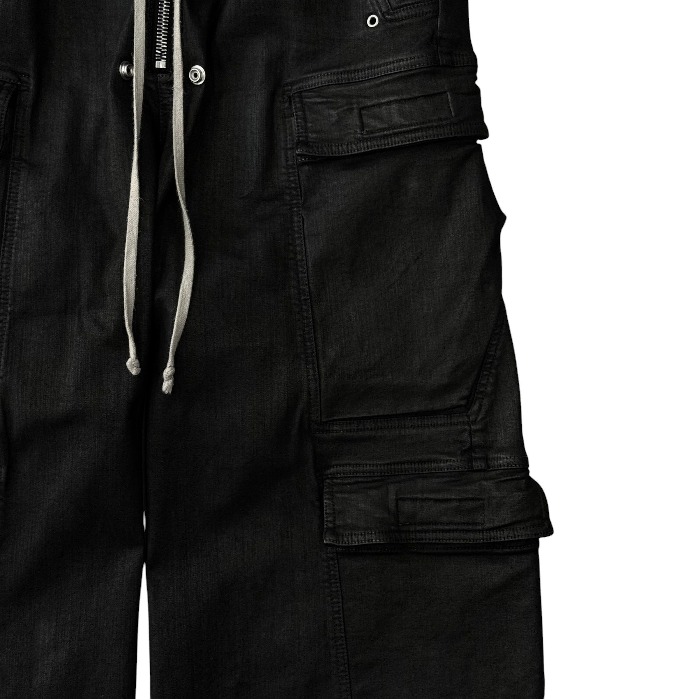 Rick Owens DRKSHDW Double Jumbo Belas Cargo Pants Waxed Black Size US 33 - 3 Thumbnail