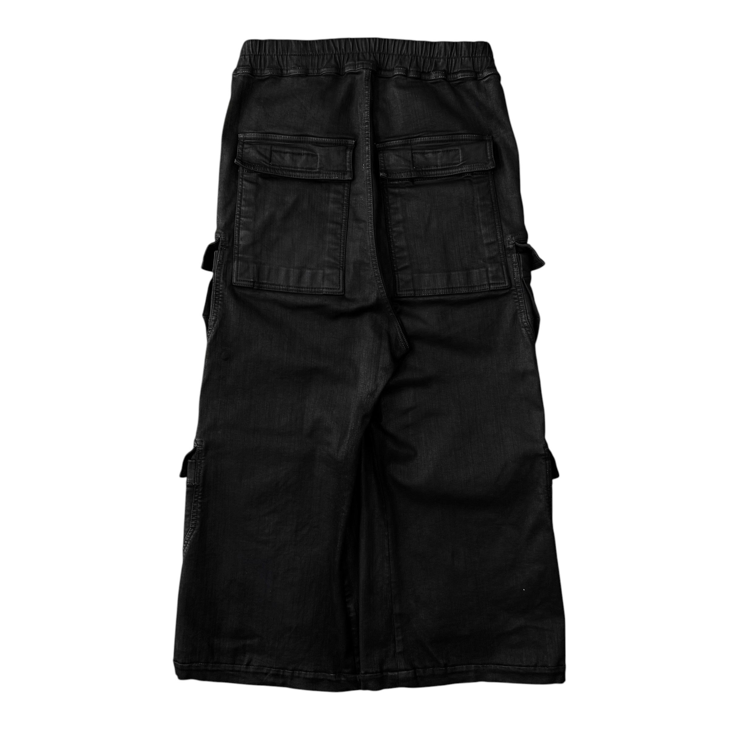 Rick Owens DRKSHDW Double Jumbo Belas Cargo Pants Waxed Black Size US 33 - 2 Thumbnail
