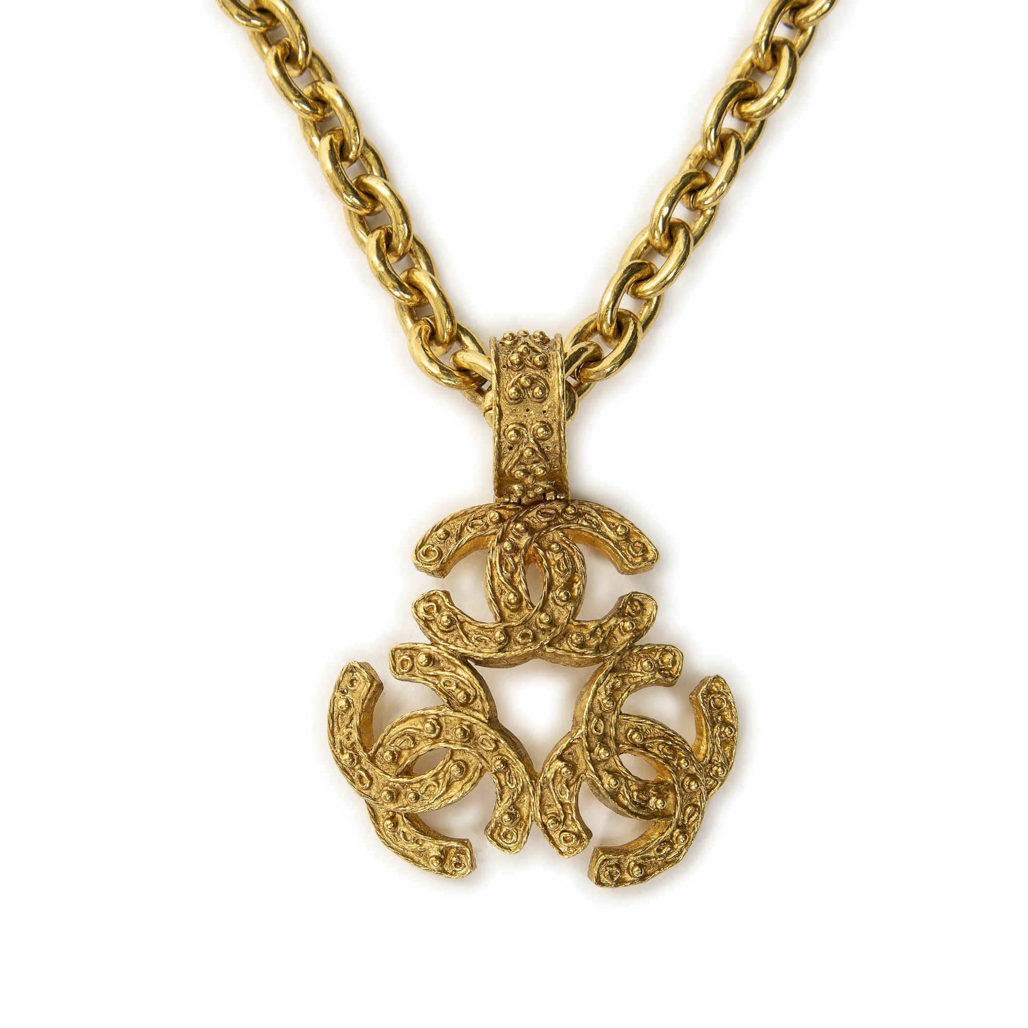 Chanel Vintage Triple CC Pendant Necklace Size ONE SIZE - 2 Thumbnail
