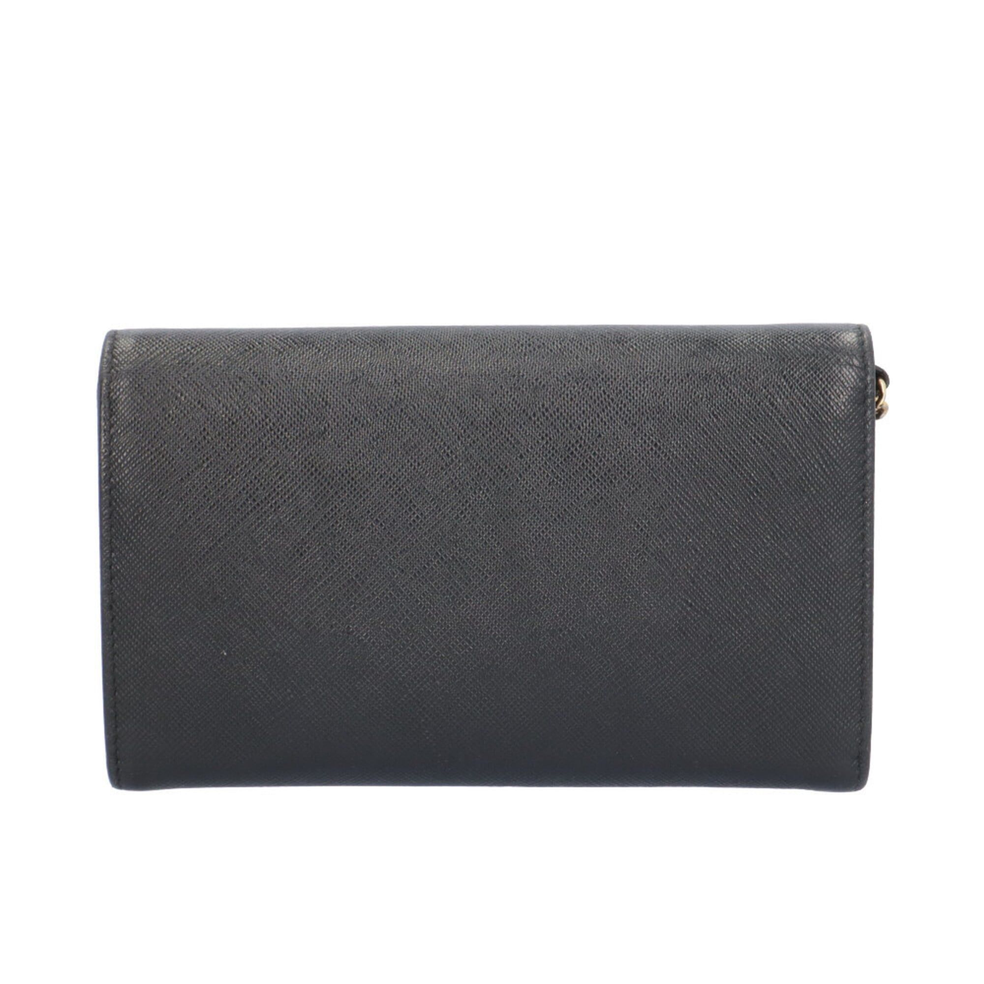 Prada Prada Saffiano Shoulder Bag, Leather 1BP005 Black, Women's PRADA Wallet, Chain Wallet Size ONE SIZE - 3 Thumbnail