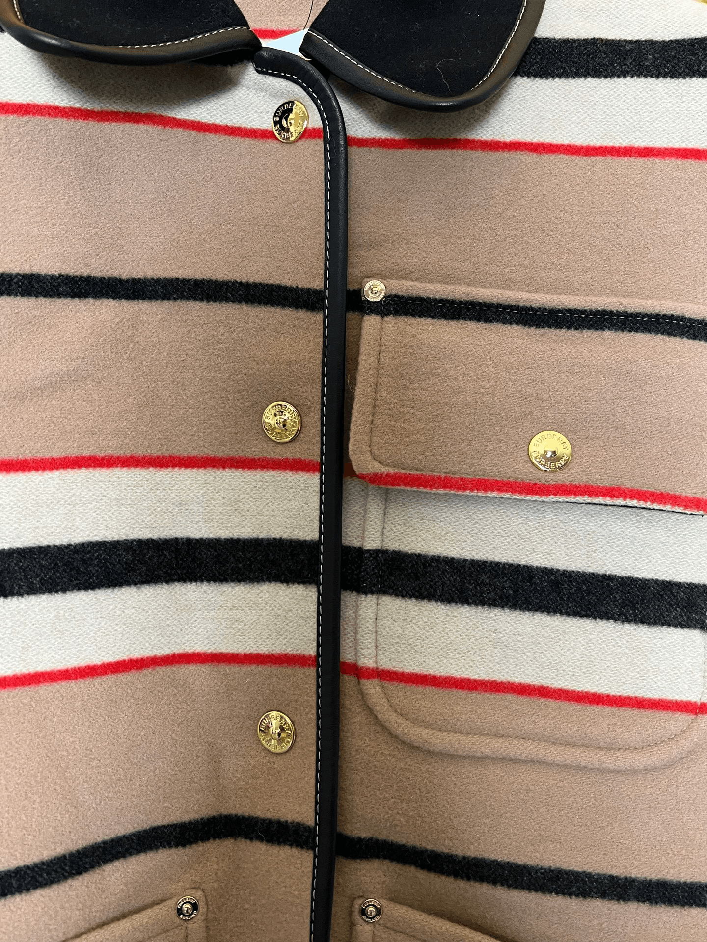 Burberry Burberry Wool Striped Coat L Women Size L / US 10 / IT 46 - 3 Thumbnail