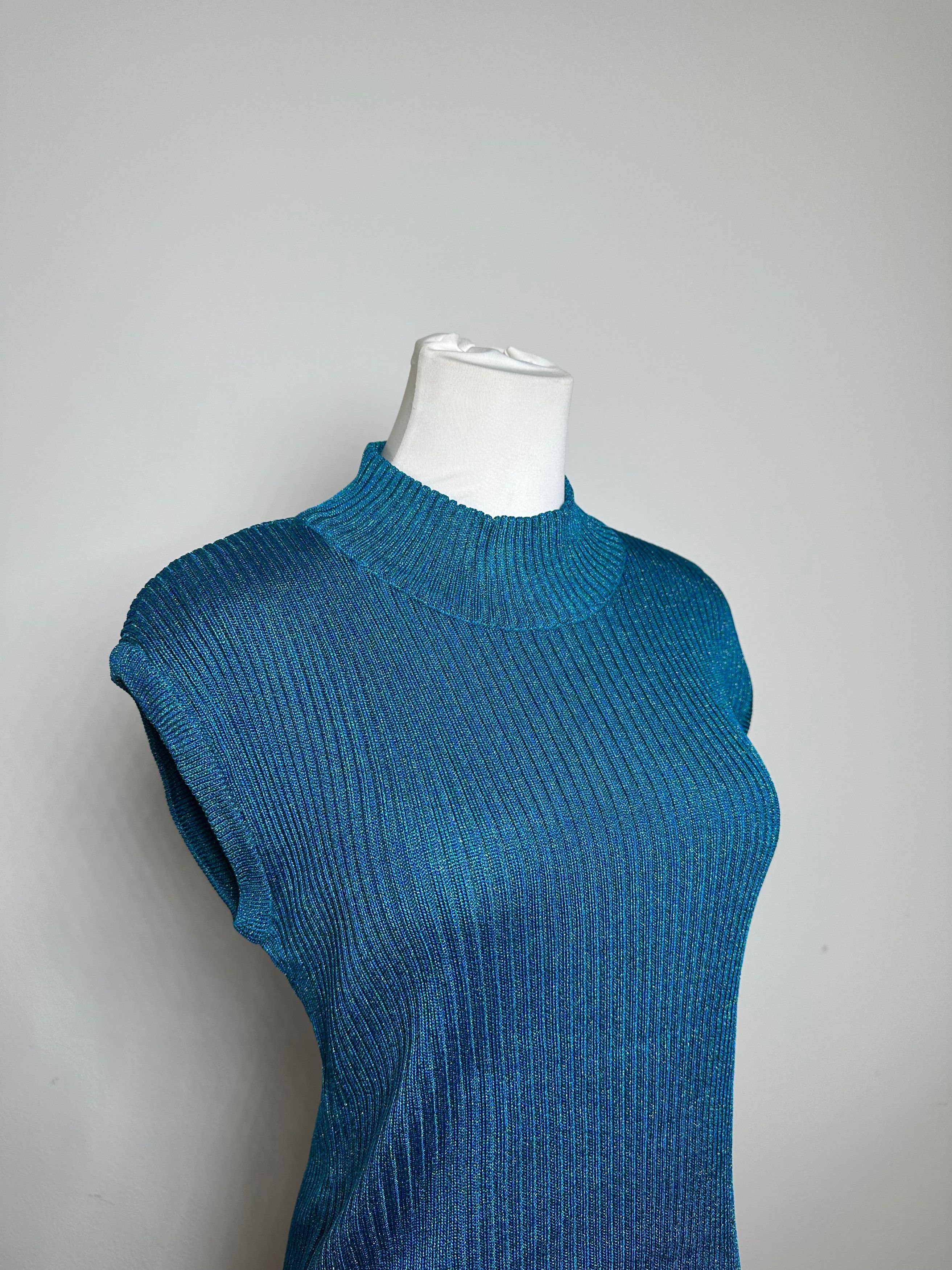 Dior Vintage Turtleneck Wool Top Blue Green L Size L / US 10 / IT 46 - 5 Thumbnail